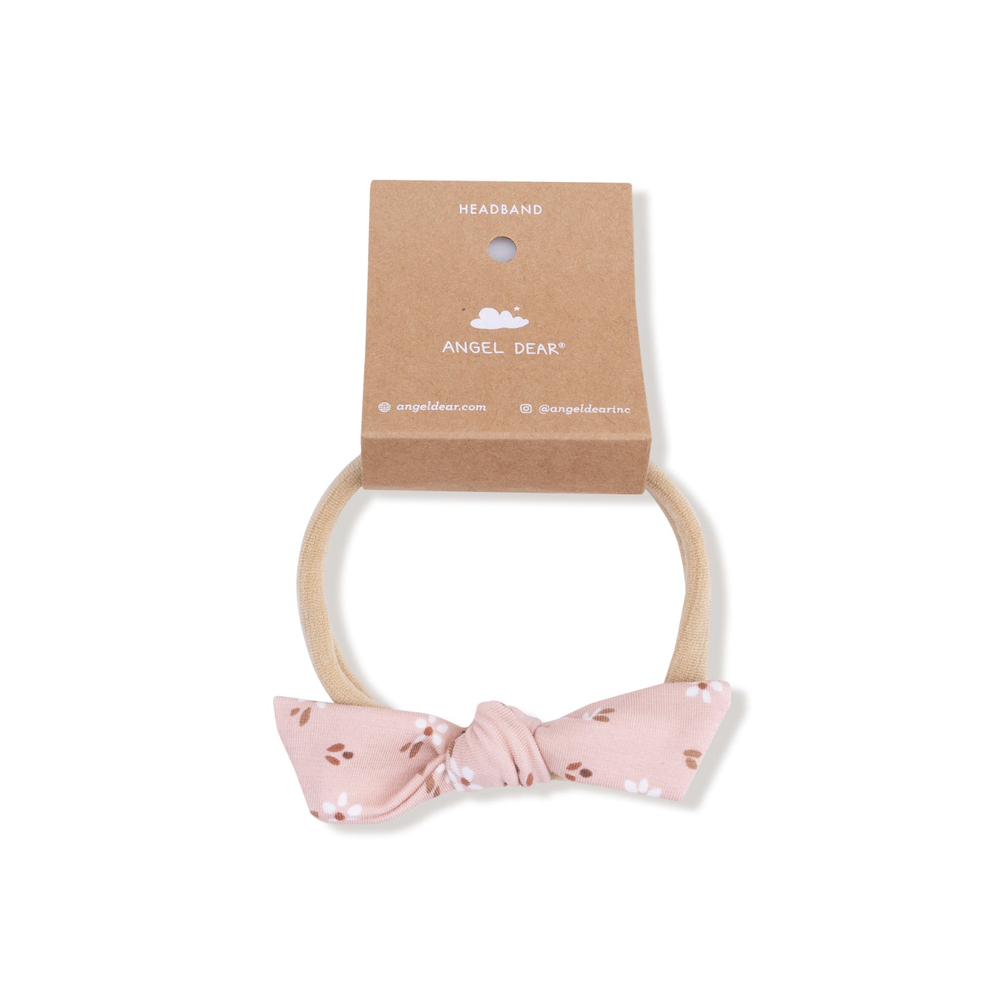 Bow with Nylon Headband in our  Carrie Floral Pink print from Angel Dear