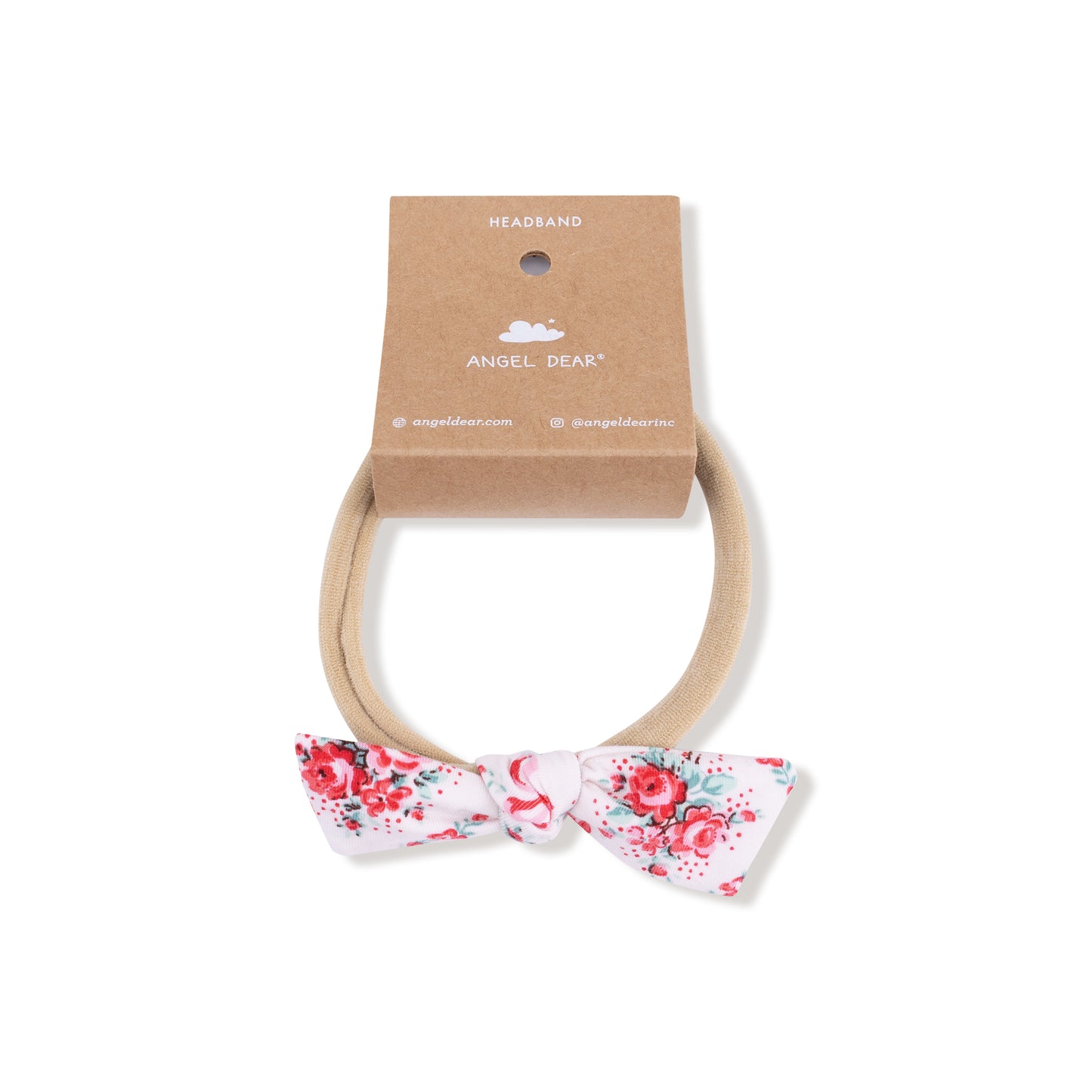 Bow with Nylon Headband in our  Rose Bow Lattice print from Angel Dear