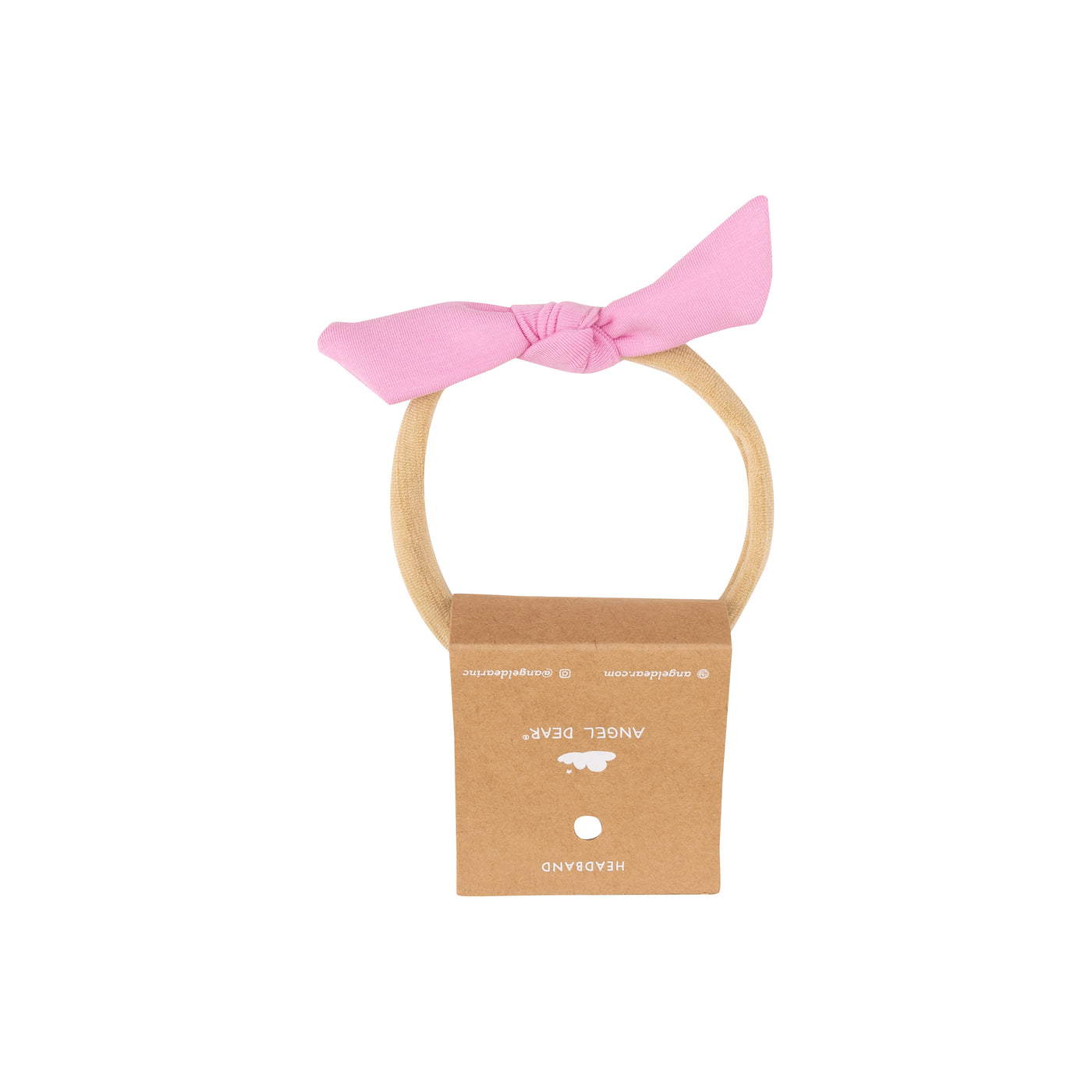 Bow with Nylon Headband - Solid Begonia Pink