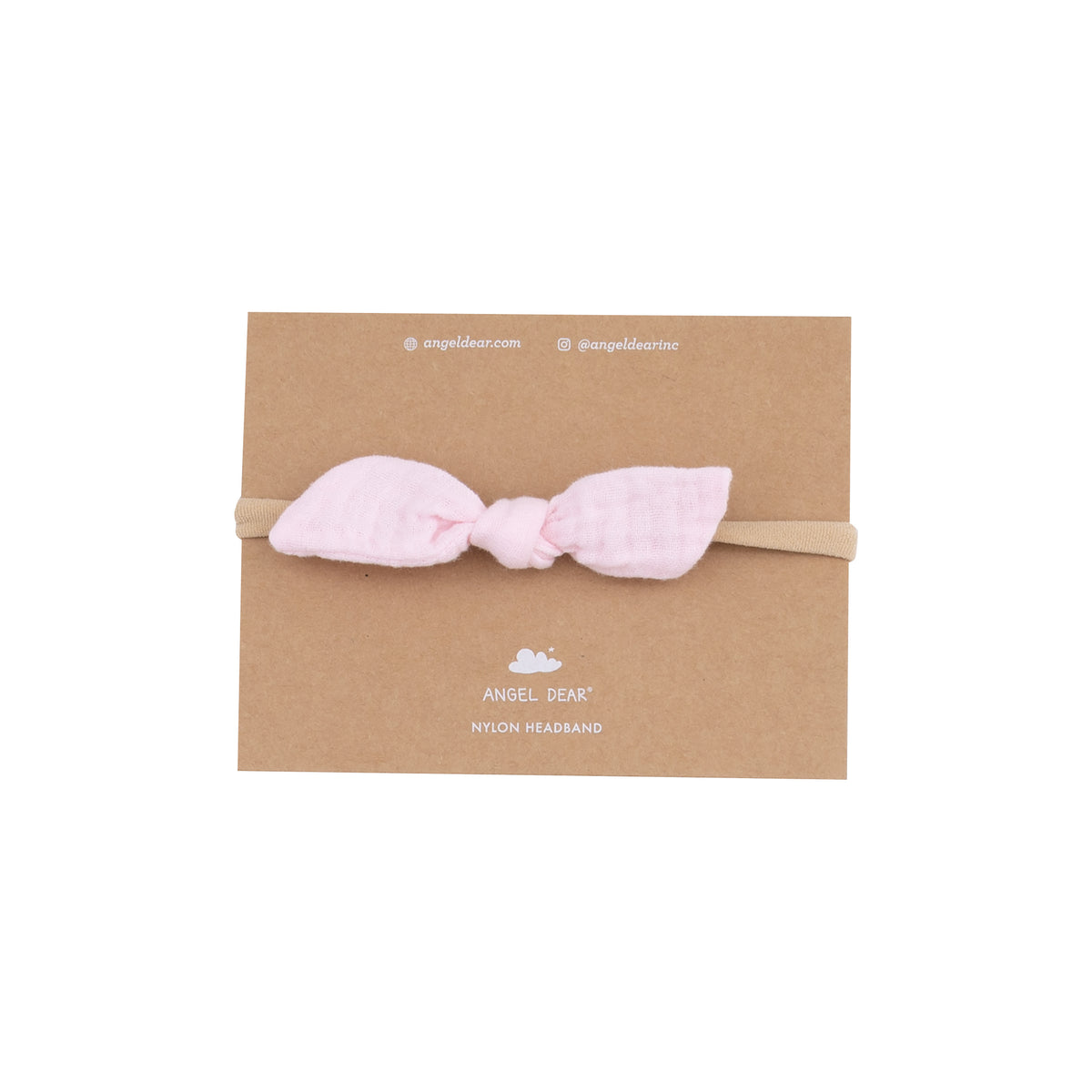 Bow with Nylon Headband - Solid Muslin Ballerina-Angel Dear