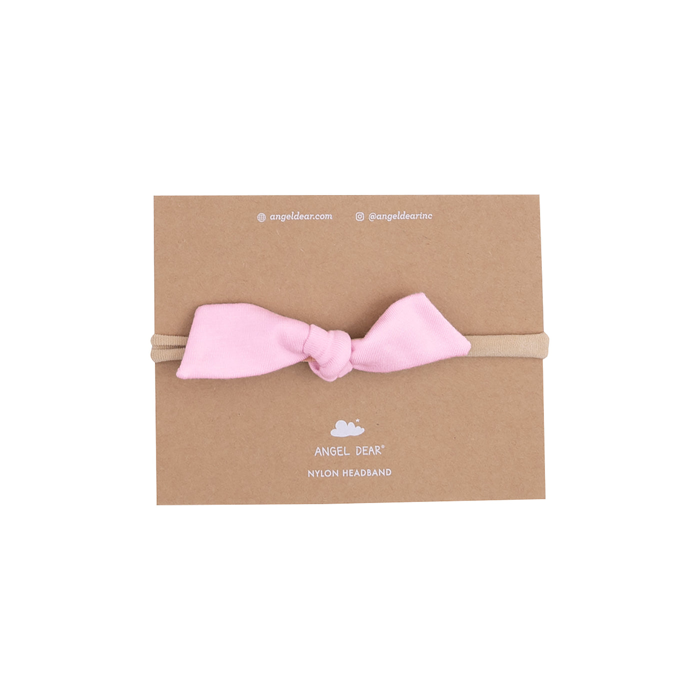 Bow with Nylon Headband - Solid Nosegay Pink