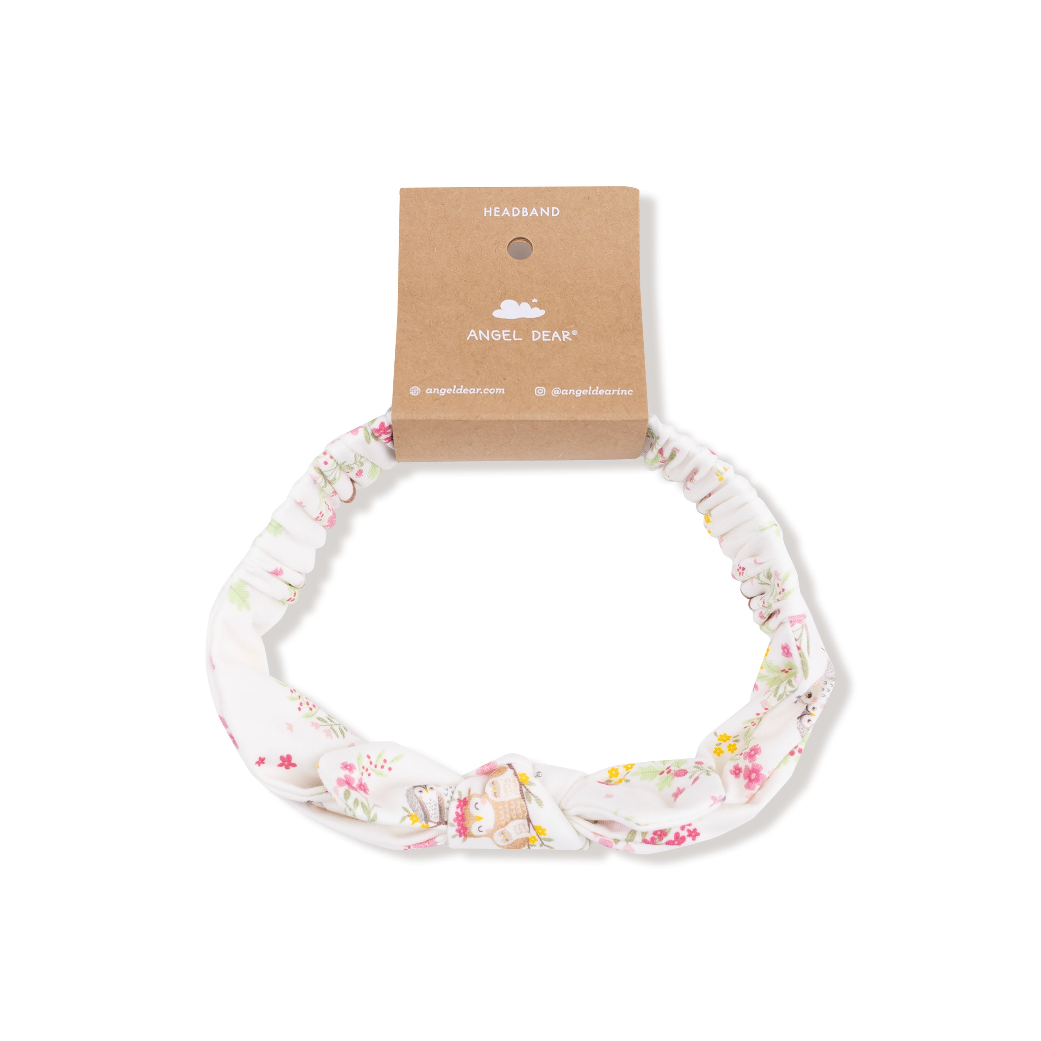 Knot Headband in our  Floral Owl Families print from Angel Dear
