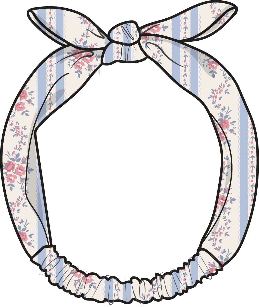 Anna Floral Stripe - Knot Headband