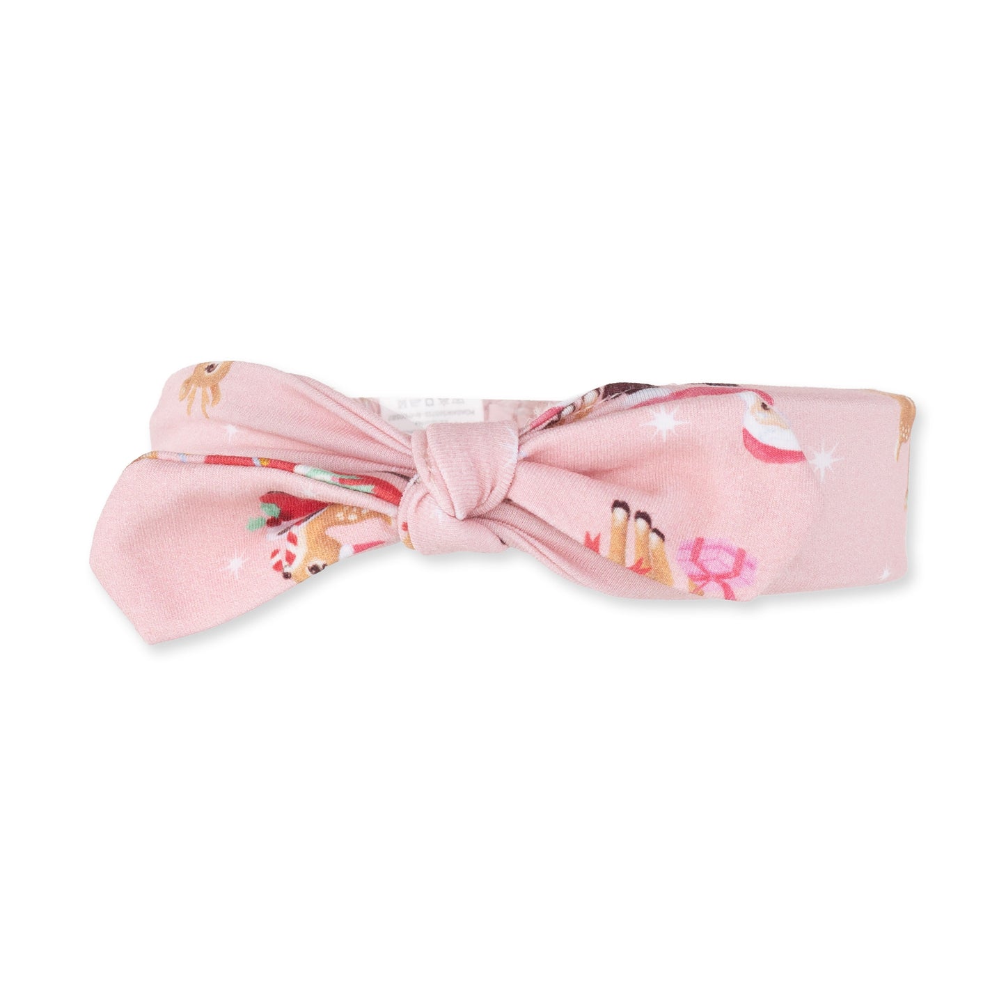 Vintage Reindeer & Santa Pink - Knot Headband