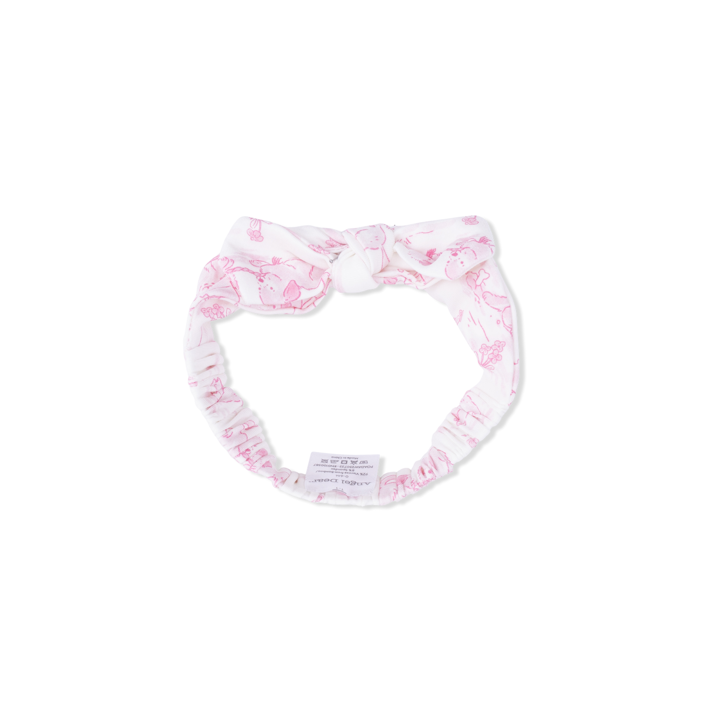 Puppy Toile Pink - Knot Headband-Angel Dear