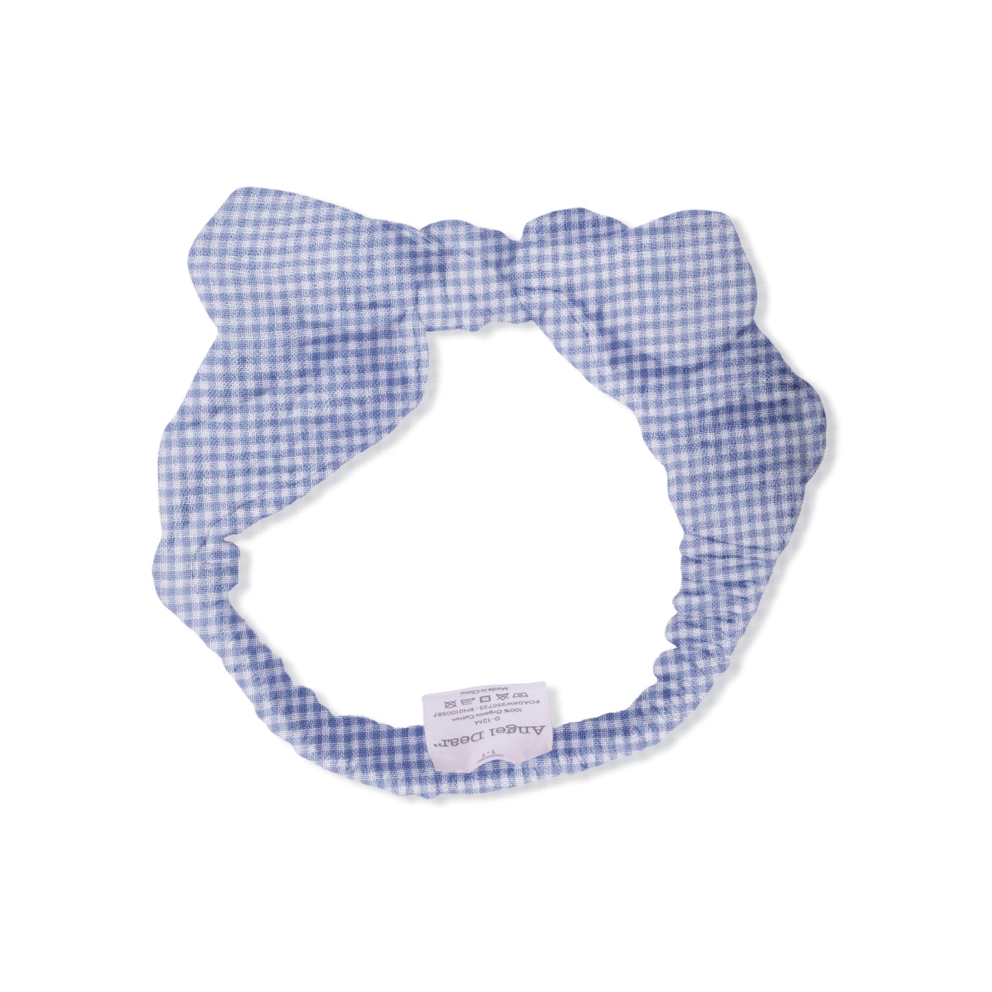Micro Gingham Blue Blizzard - Knot Headband-Angel Dear