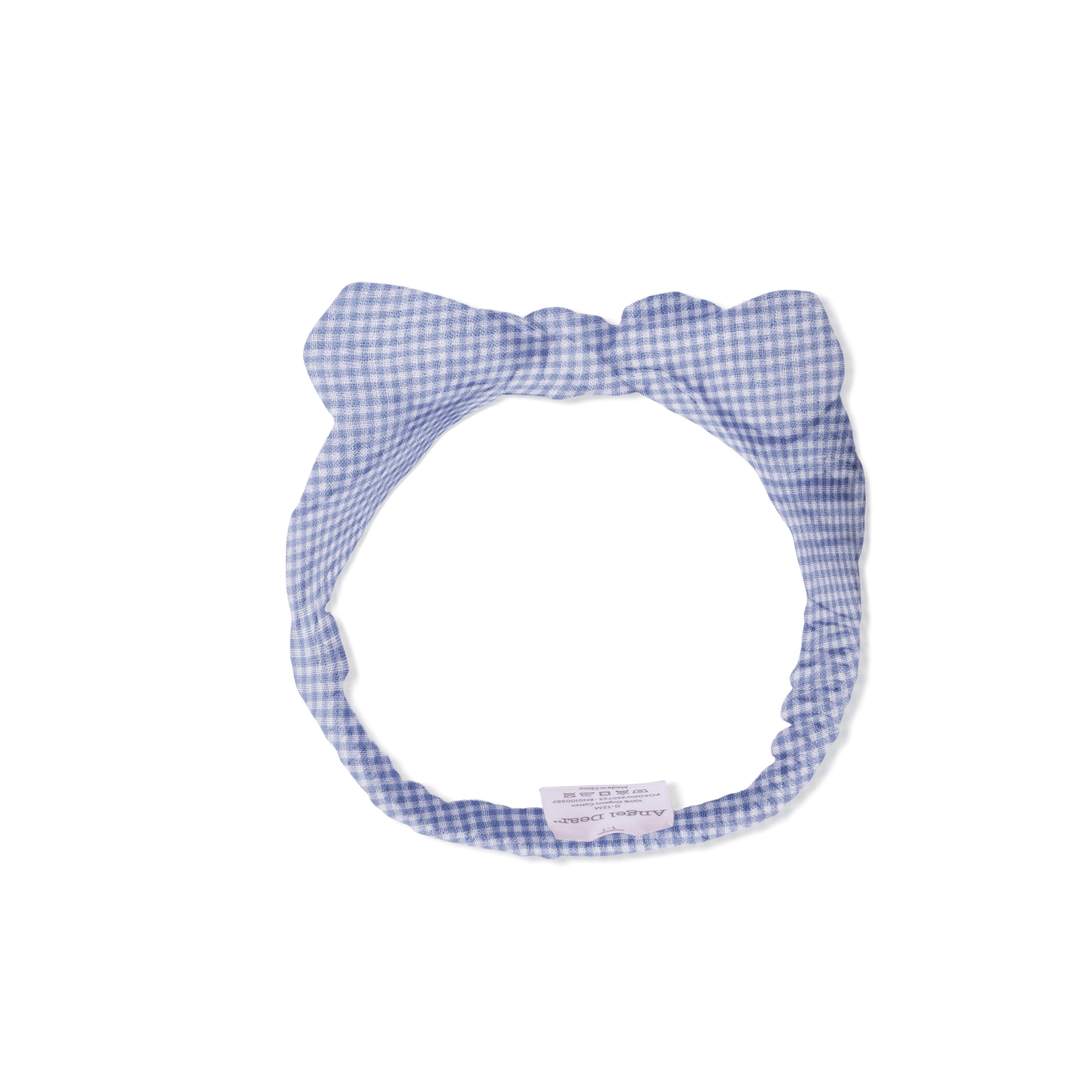 Micro Gingham Blue Blizzard - Knot Headband