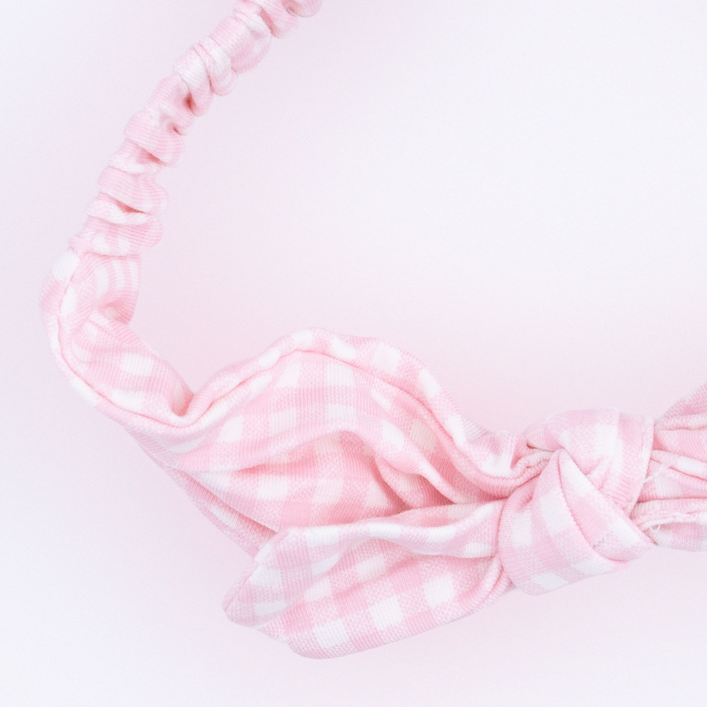 Mini Gingham Pink - Knot Headband