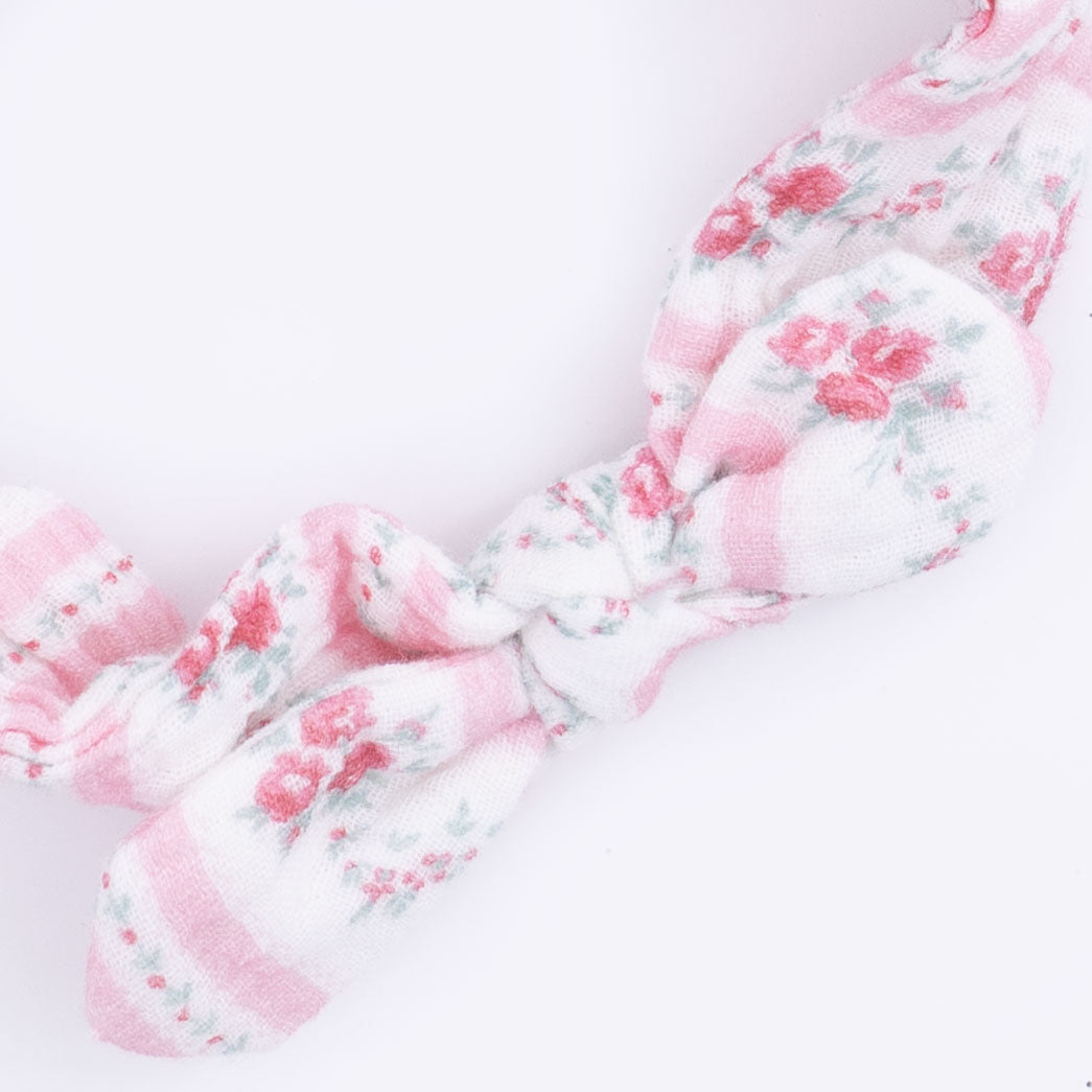 Winding Roses Stripe - Ruffly Strap Overall & Headband