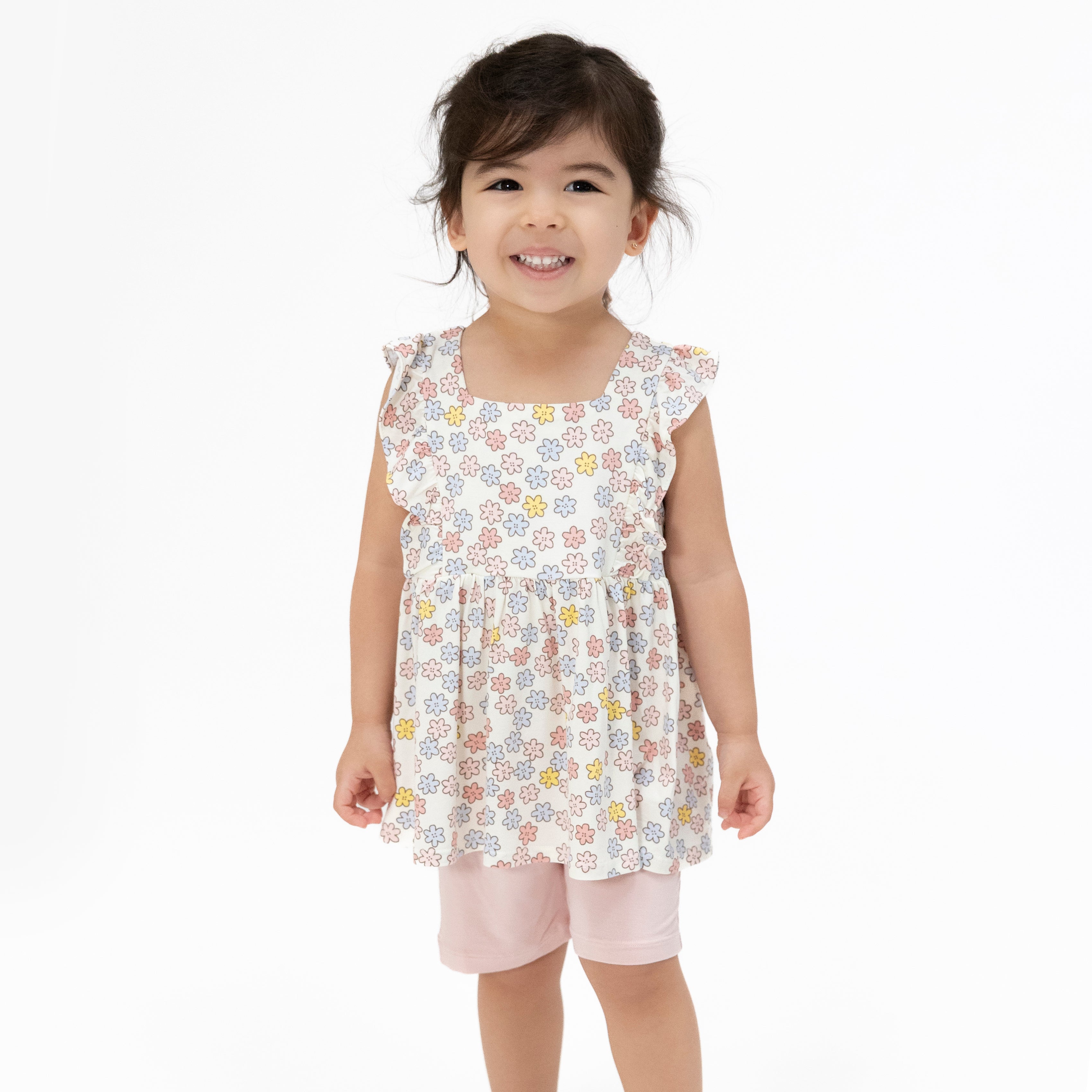 Sarah Floral - Ruffle Tank and Bike Short-Angel Dear