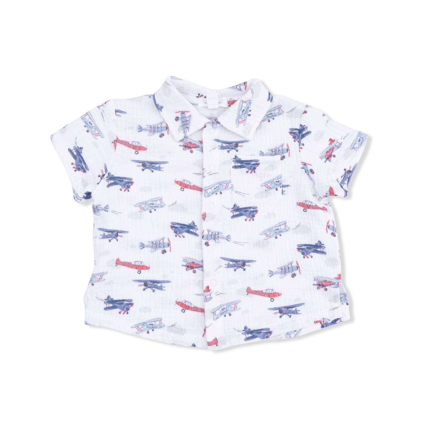 Vintage Planes - Polo Button Up with Everyday Short-Angel Dear