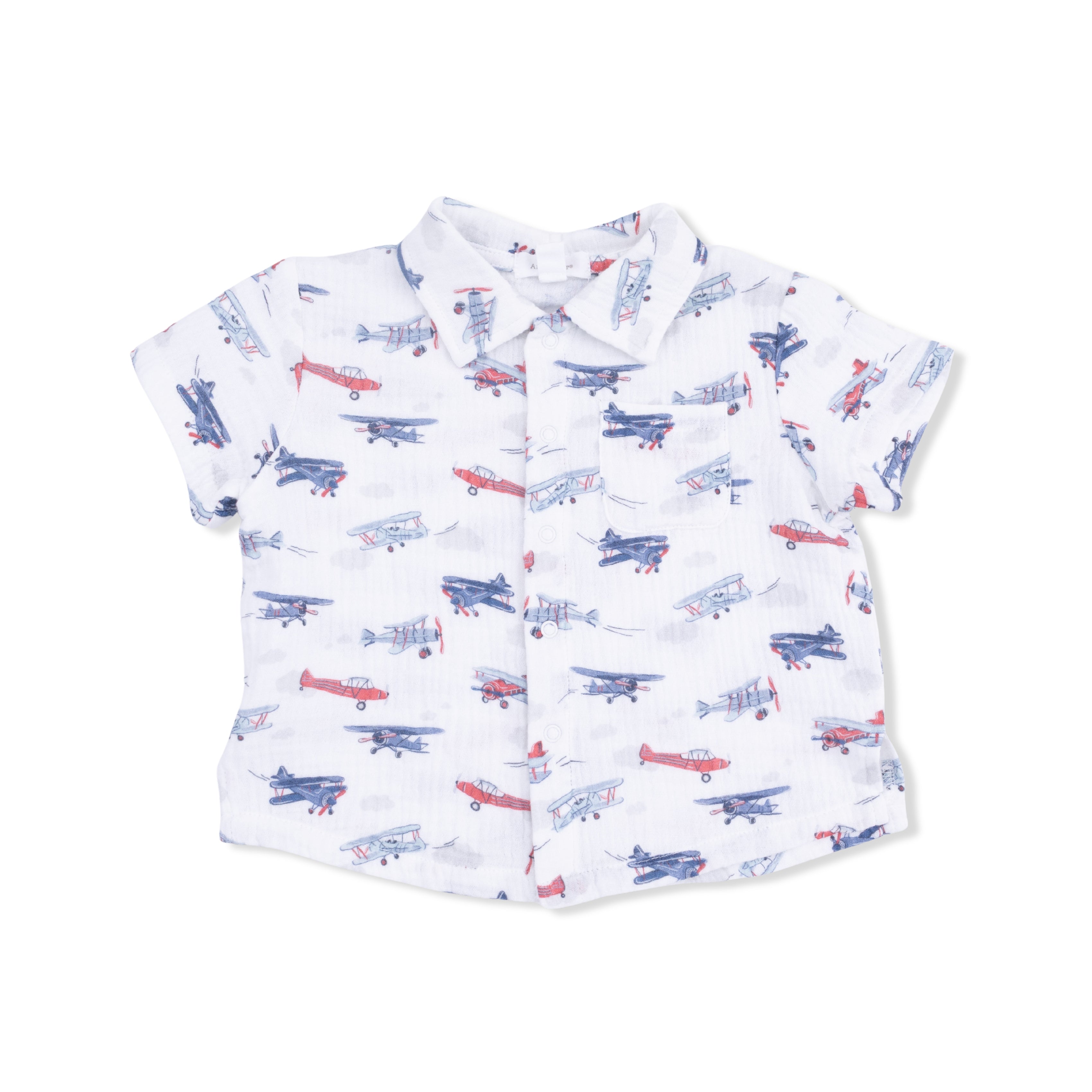 Vintage Planes - Polo Button Up with Everyday Short-Angel Dear