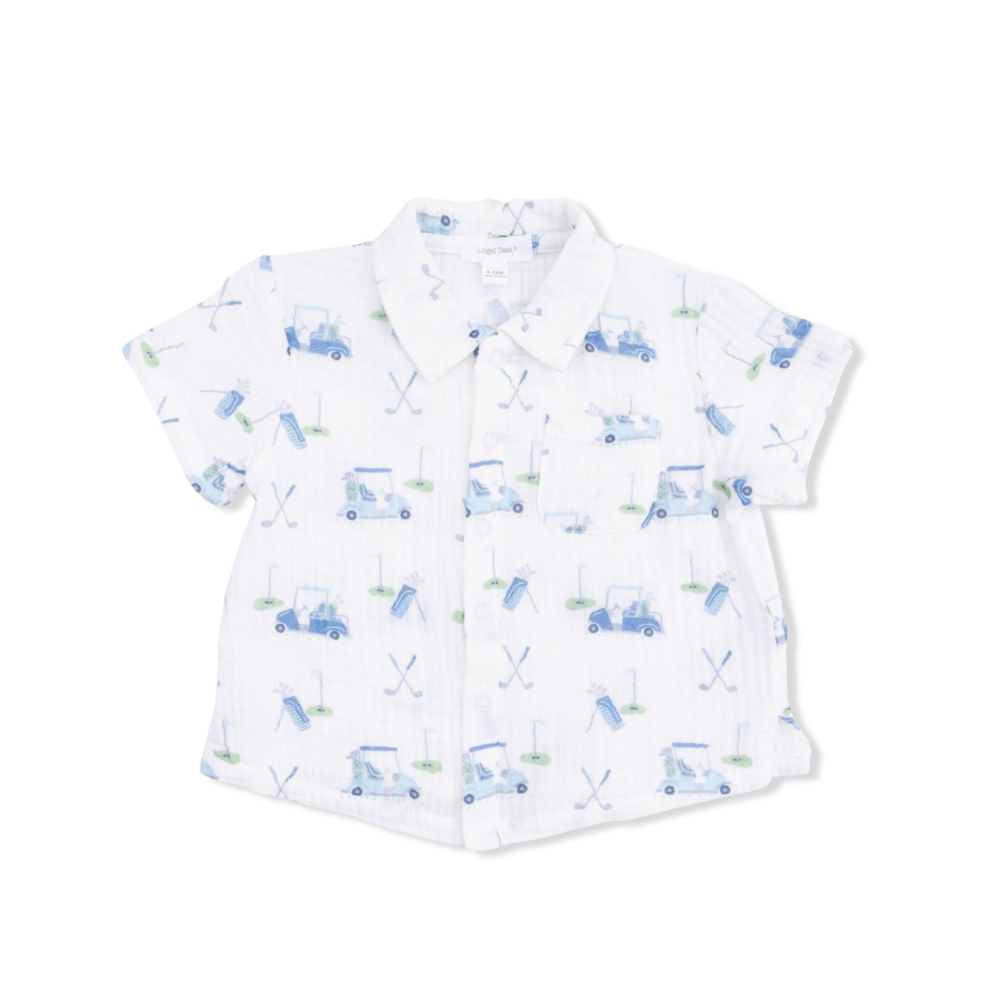 Baby Golf Carts Blue - Polo Button Up with Casual Short-Angel Dear