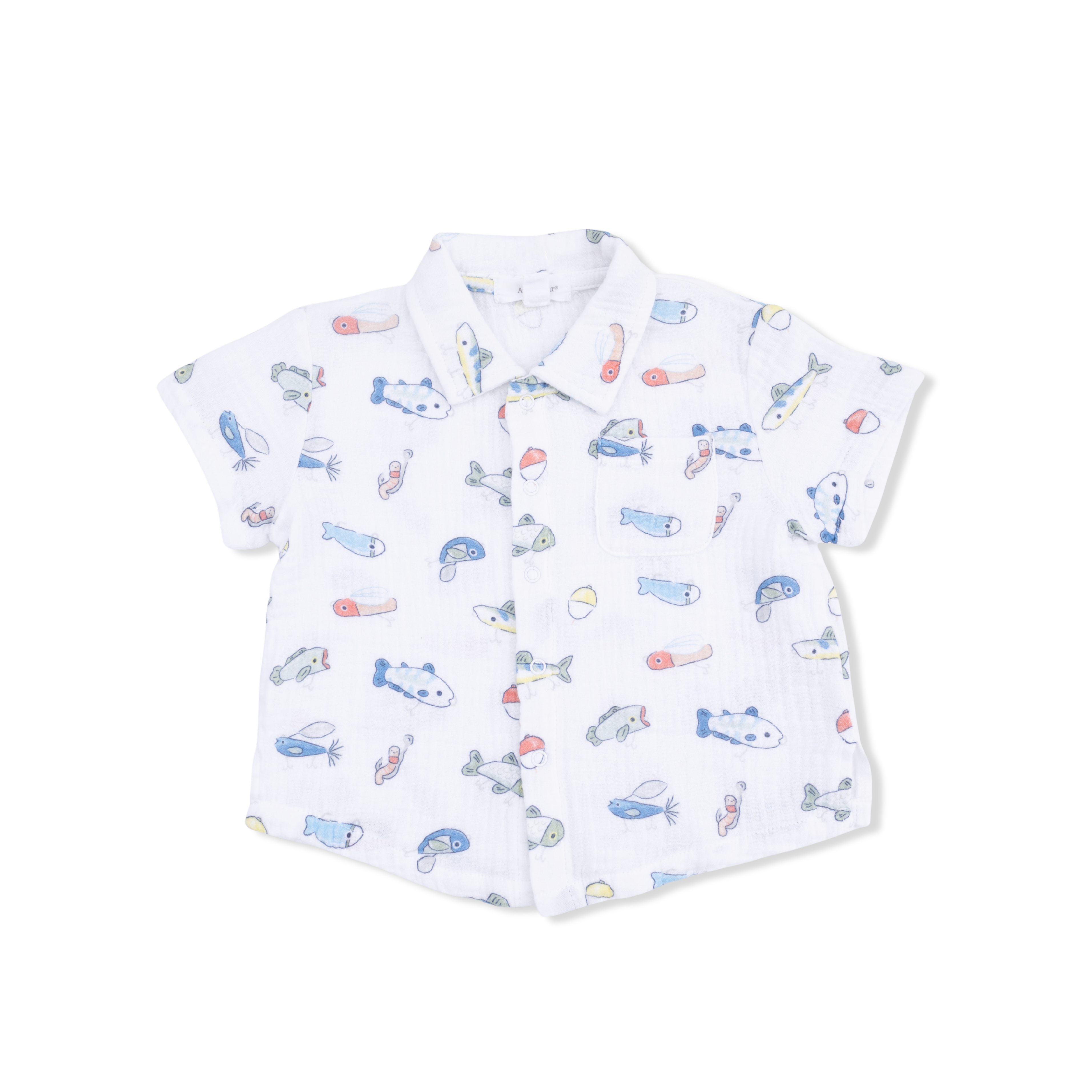 Fishing Lures - Polo Button Up with Casual Short & Bucket Hat-Angel Dear