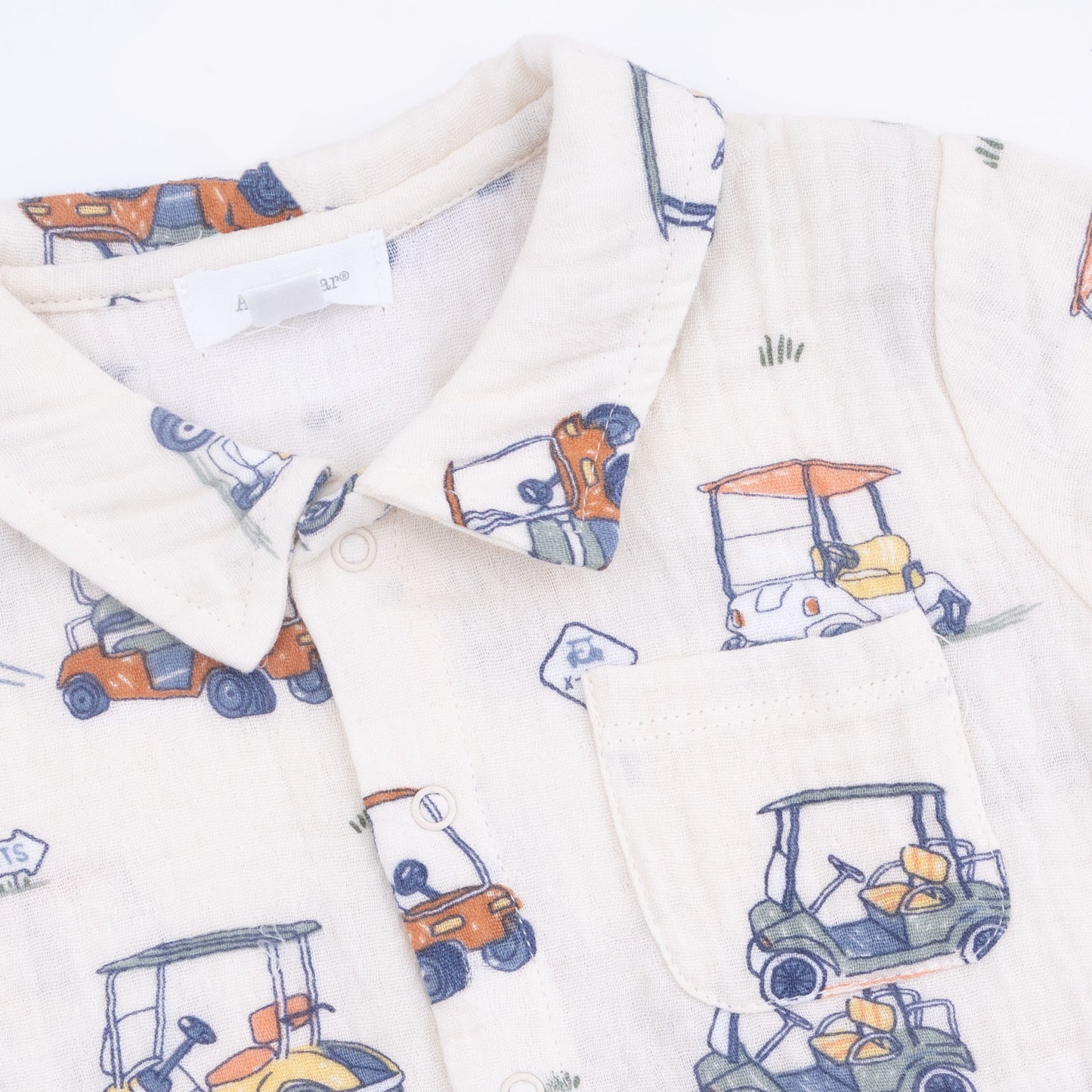 Zooming Golf Carts - Polo Button Up with Casual Short
