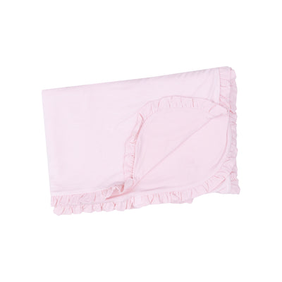 Ruffle Receiving Blanket - Stripe Classic Pink