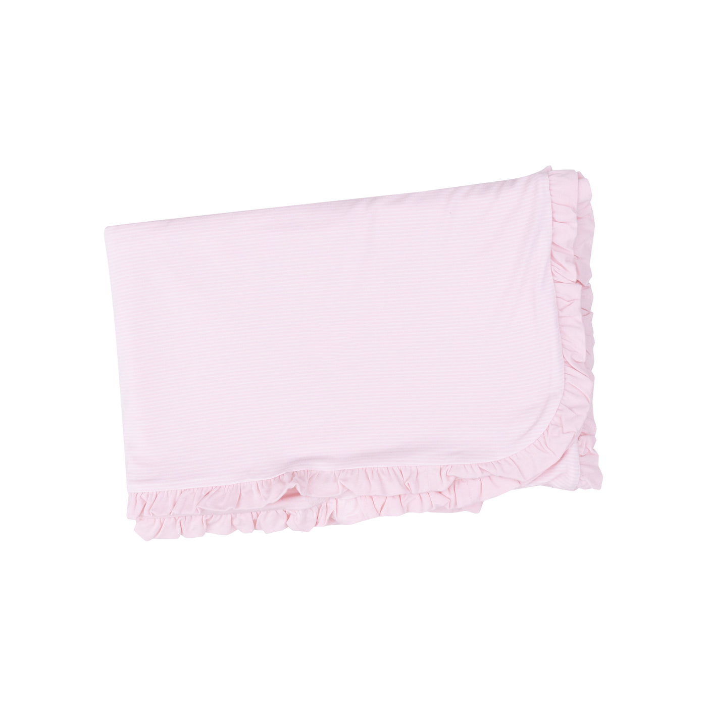 Ruffle Receiving Blanket - Stripe Classic Pink