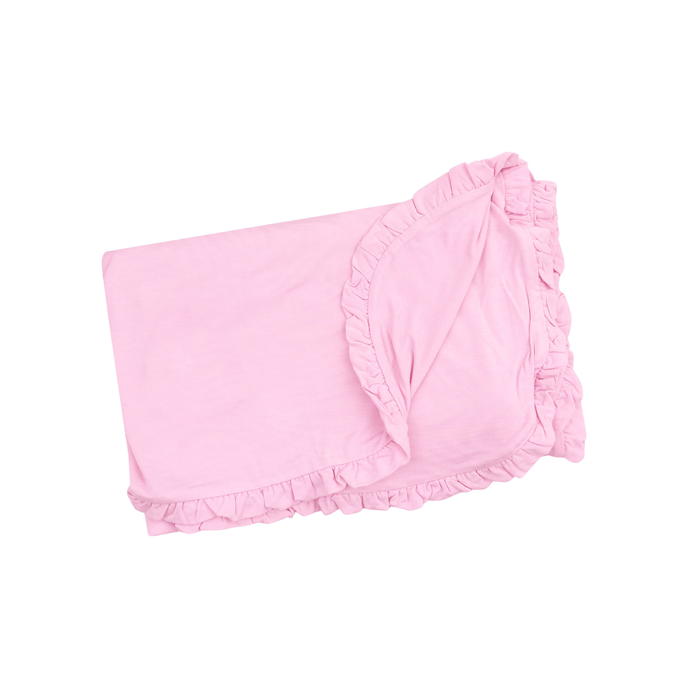 Ruffle Receiving Blanket - Solid Nosegay Pink