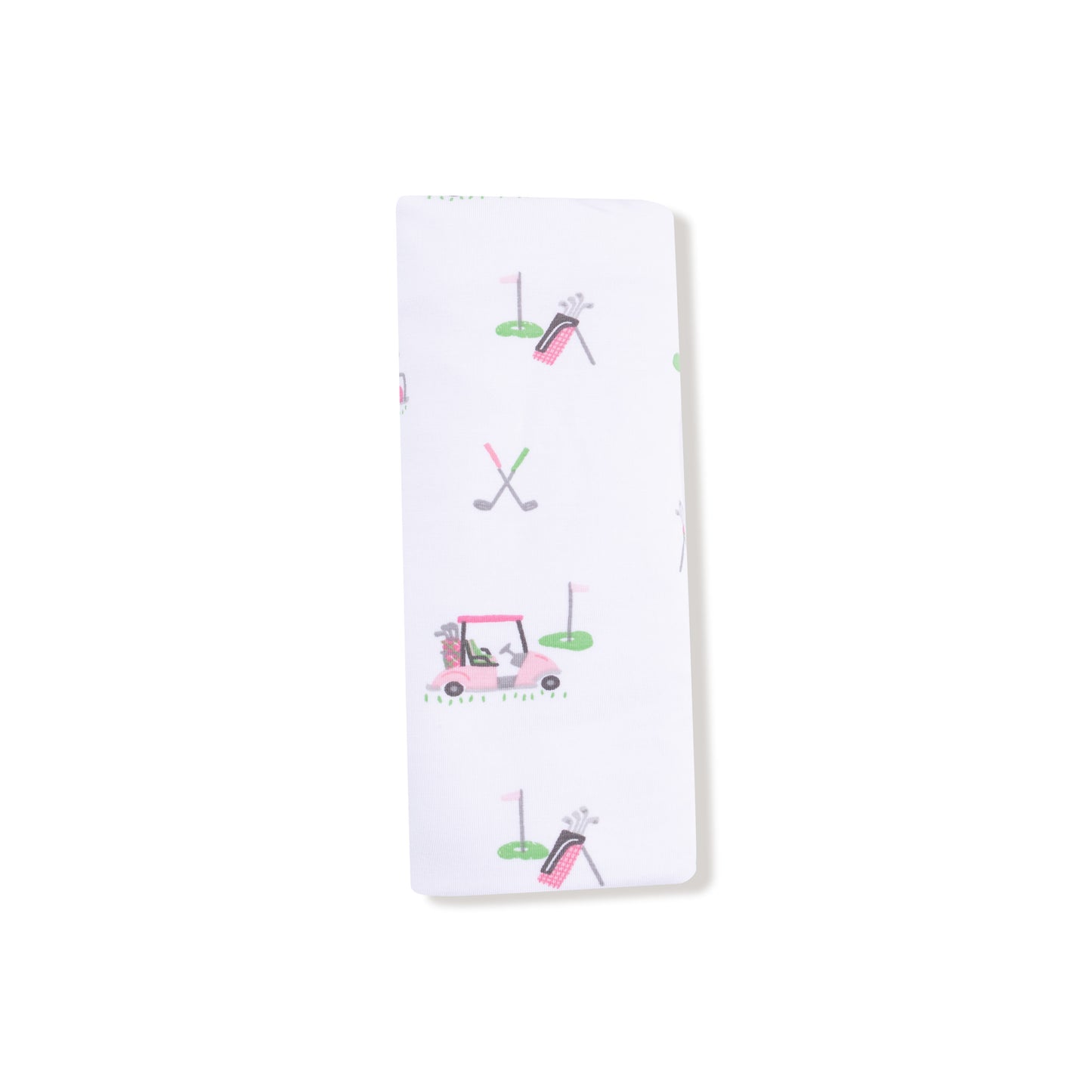 Ruffle Burp Cloth in our  Baby Golf Carts - Pink print from Angel Dear