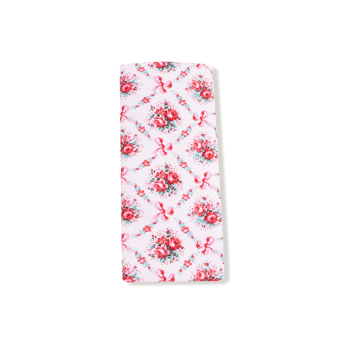 Ruffle Burp Cloth in our  Rose Bow Lattice print from Angel Dear