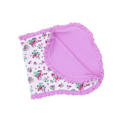 Ruffle Burp Cloth - Preppy Roses