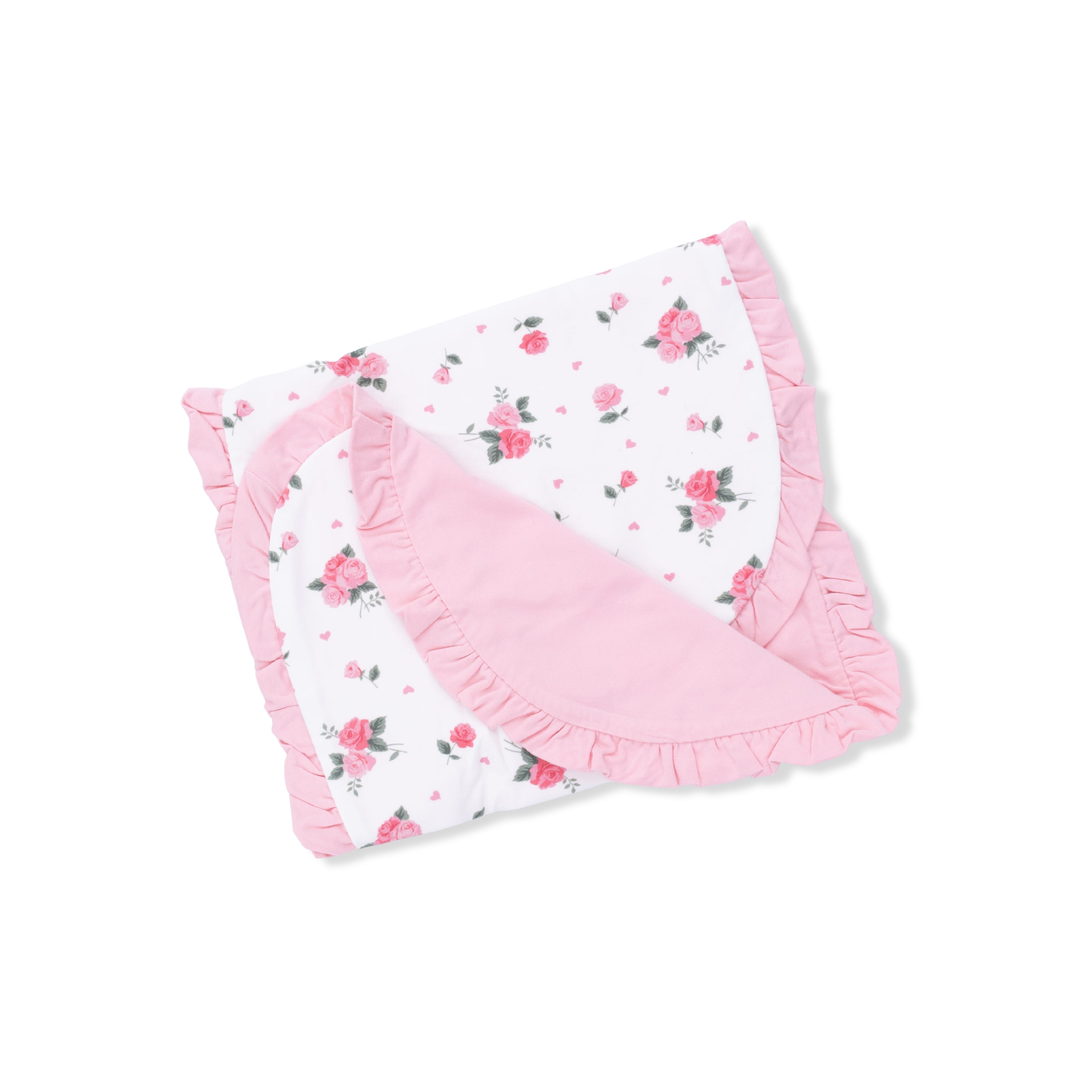 Pink Rosettes - Ruffle Burp Cloth-Angel Dear