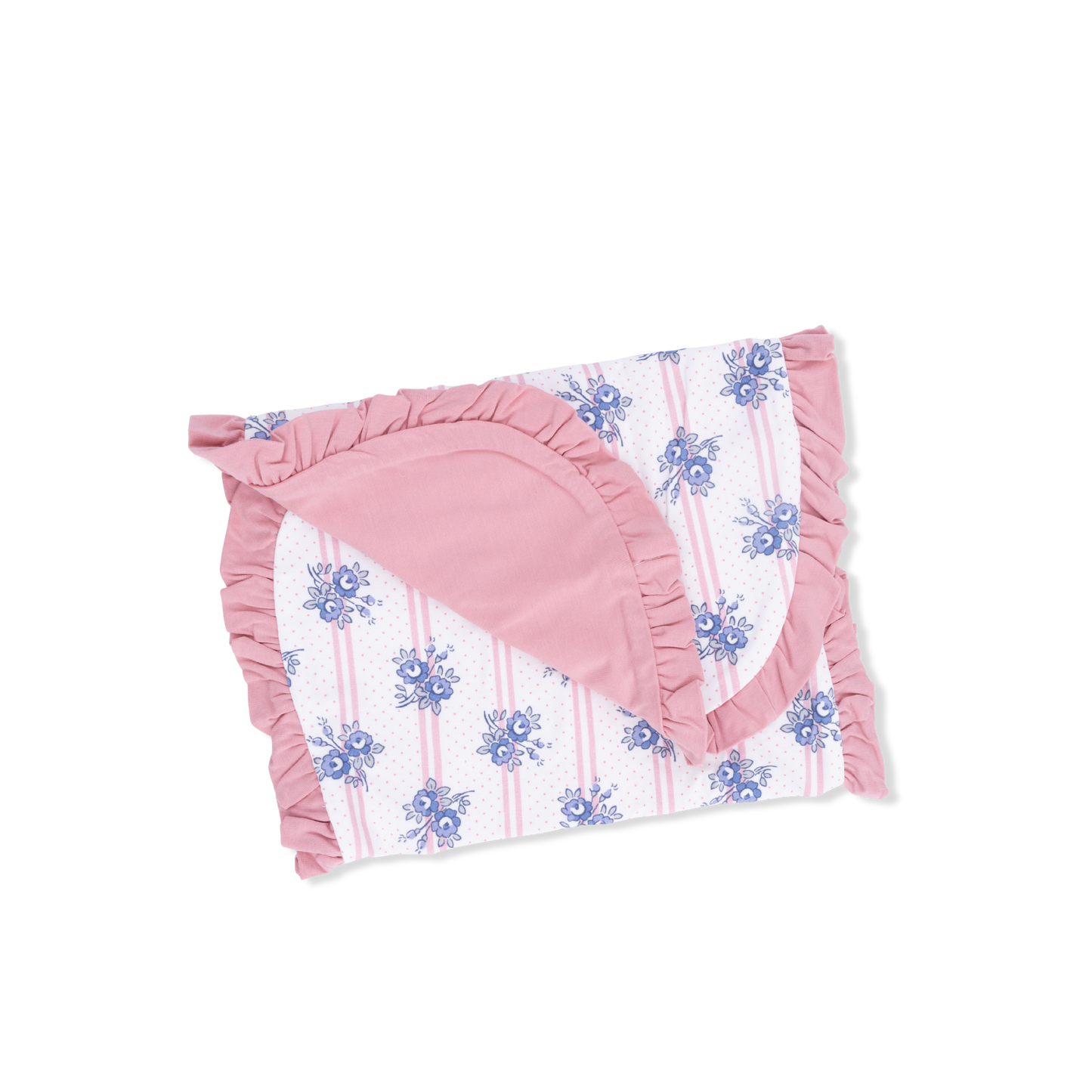 Stripe Dot Roses - Ruffle Burp Cloth-Angel Dear