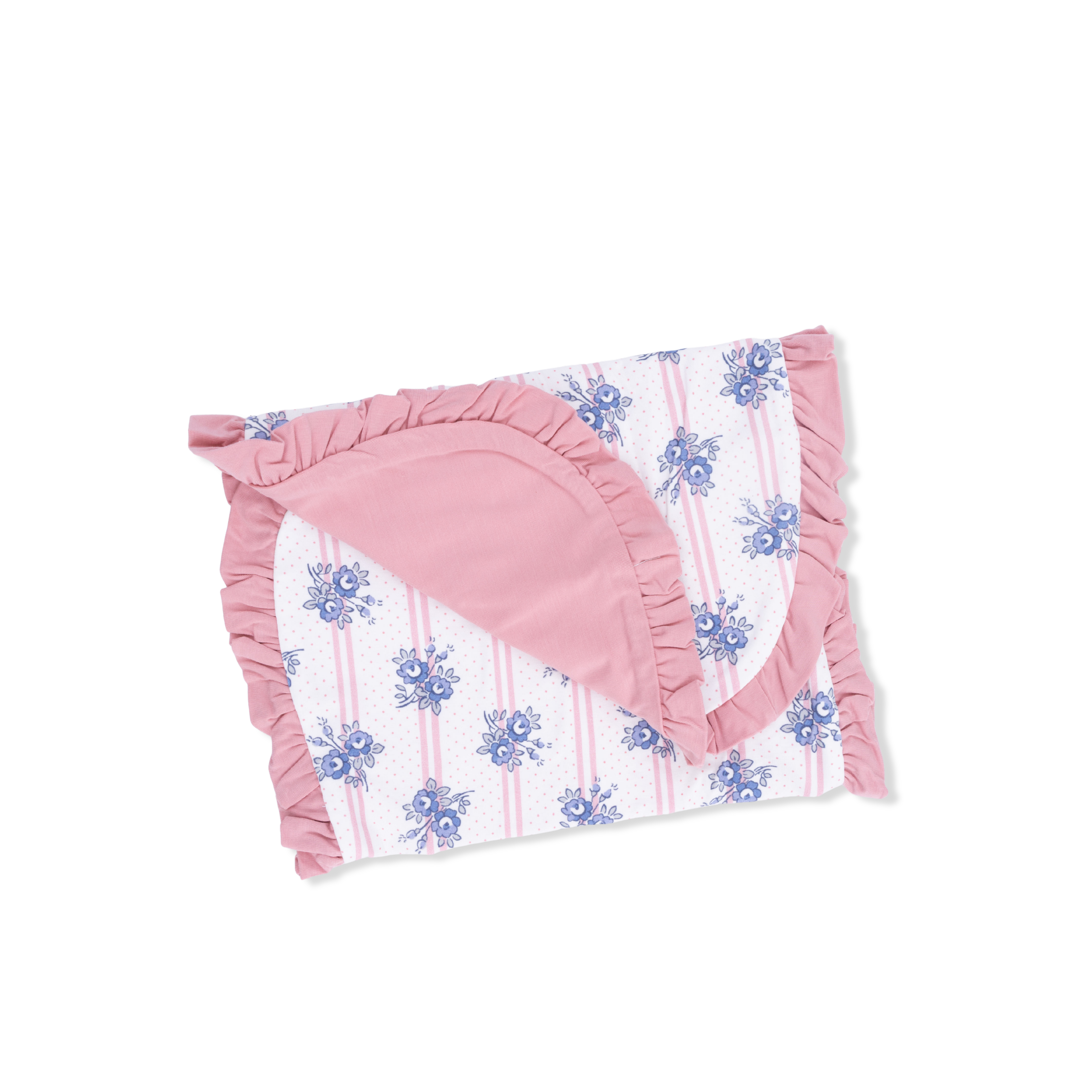 Stripe Dot Roses - Ruffle Burp Cloth-Angel Dear