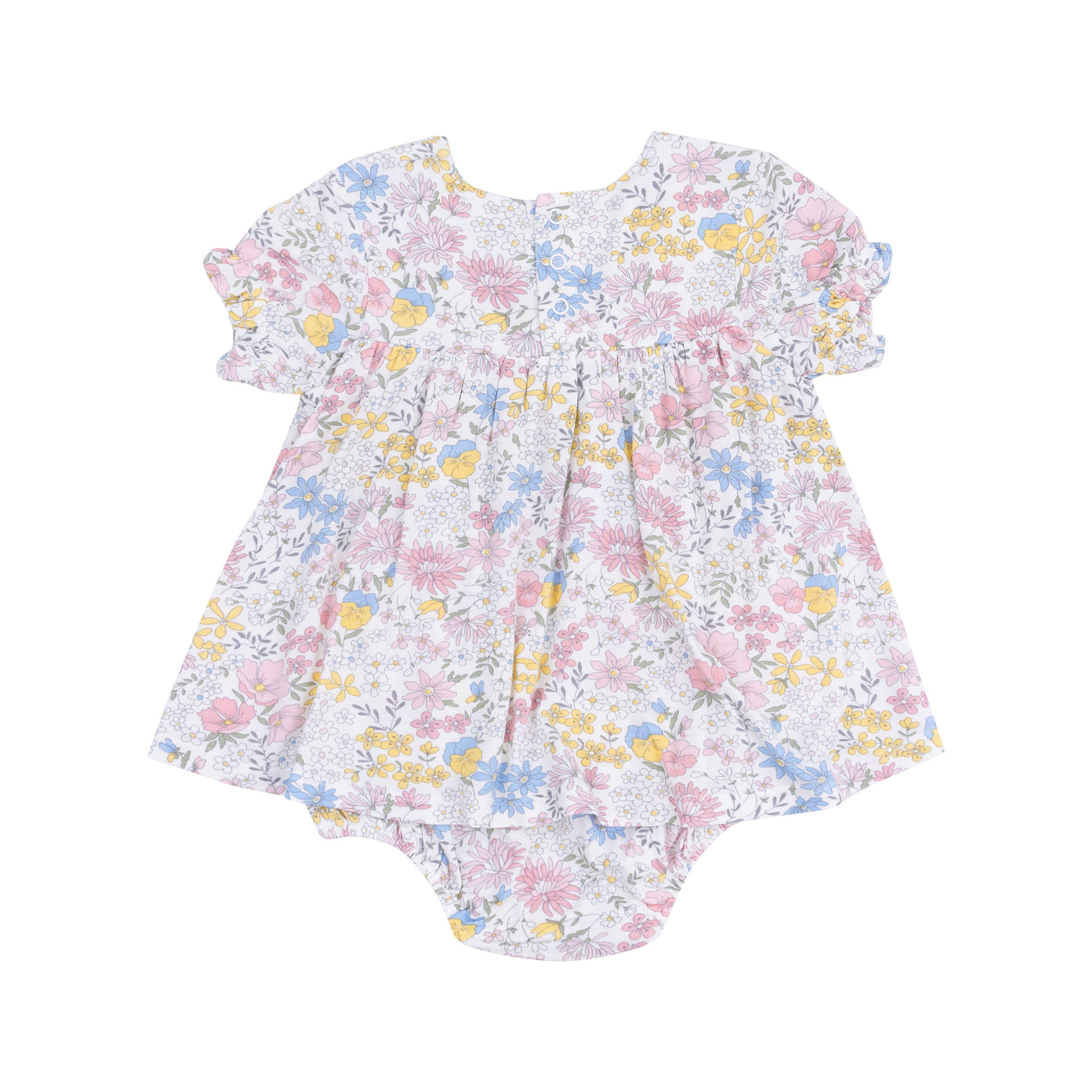 Smocked Ruffle Bubble with Skirt - Viola Floral