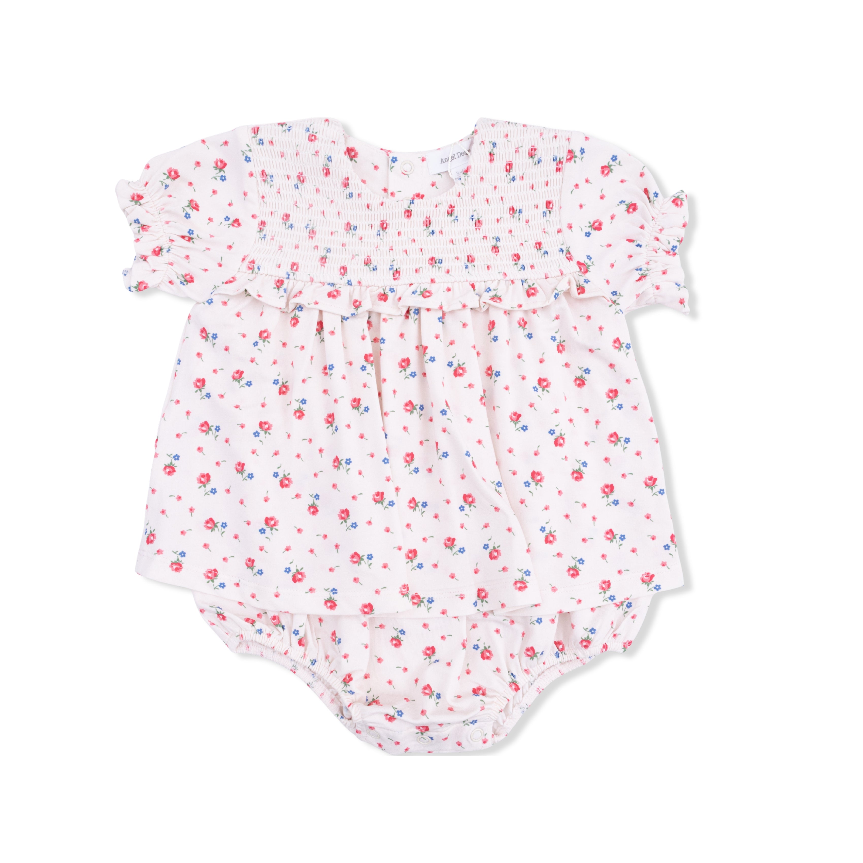 Joli Rosette - Smocked Ruffle Bubble with Skirt-Angel Dear