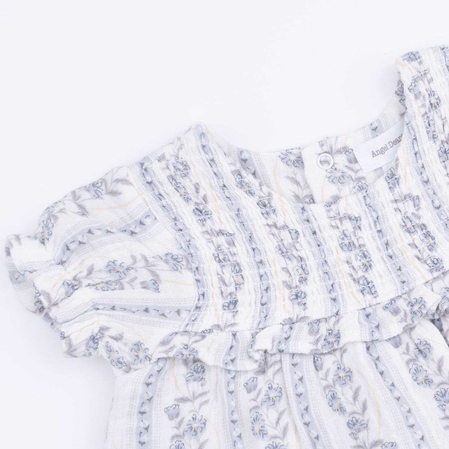 Kimberly Floral Stripe - Smocked Ruffle Bubble with Skirt