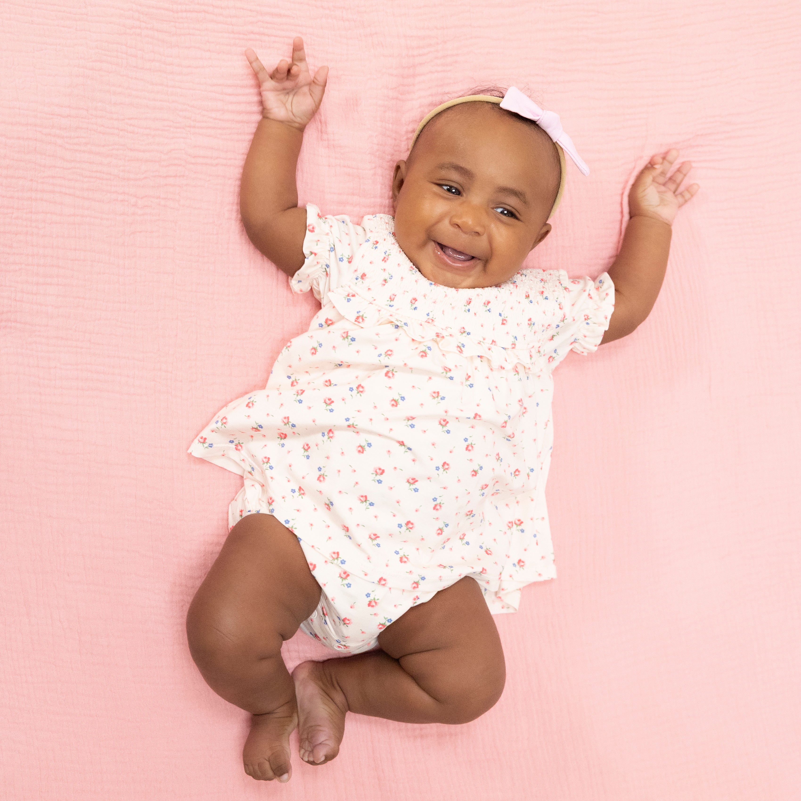 Joli Rosette - Smocked Ruffle Bubble with Skirt-Angel Dear