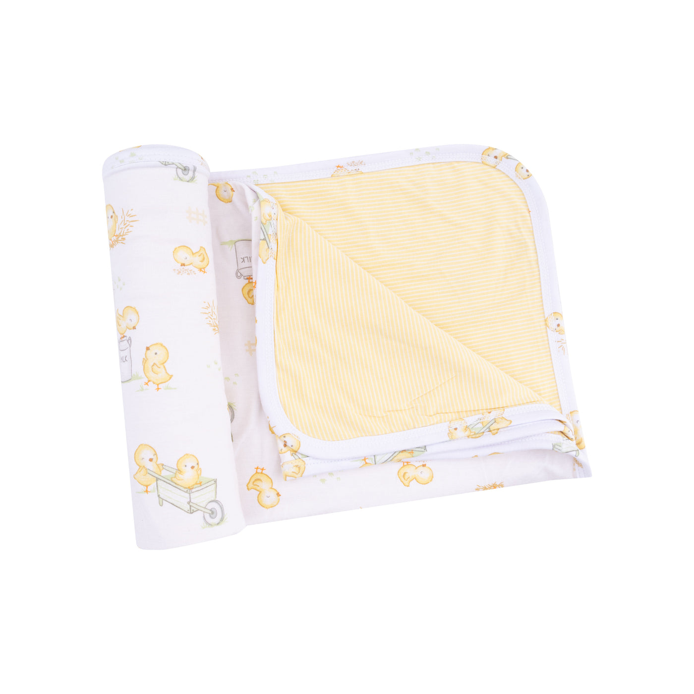 2 Ply Burp Cloth with Binding - Baby Chicks