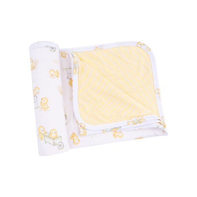 2 Ply Burp Cloth with Binding - Baby Chicks