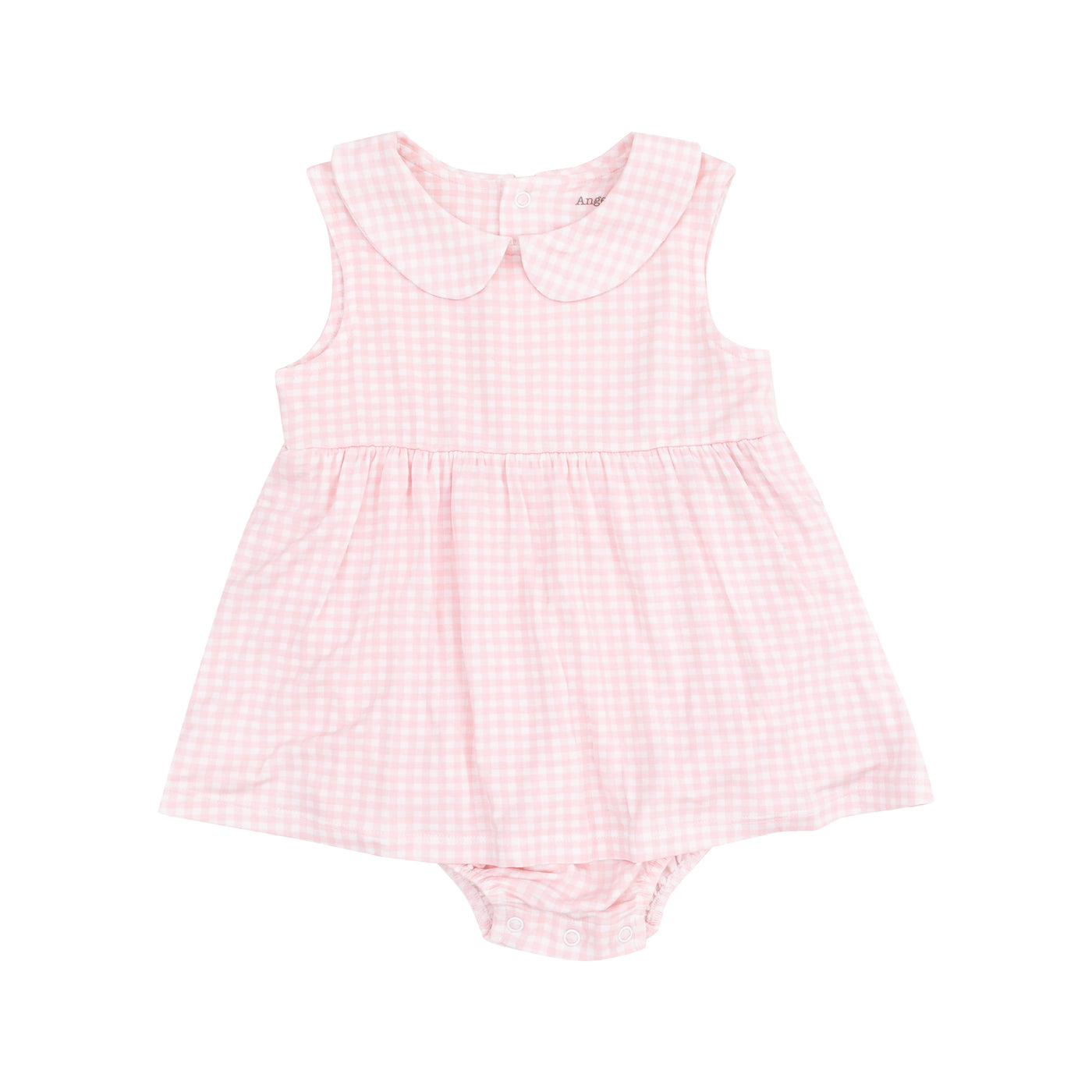 Peter Pan Collar Bubble with Skirt - Mini Gingham Pink