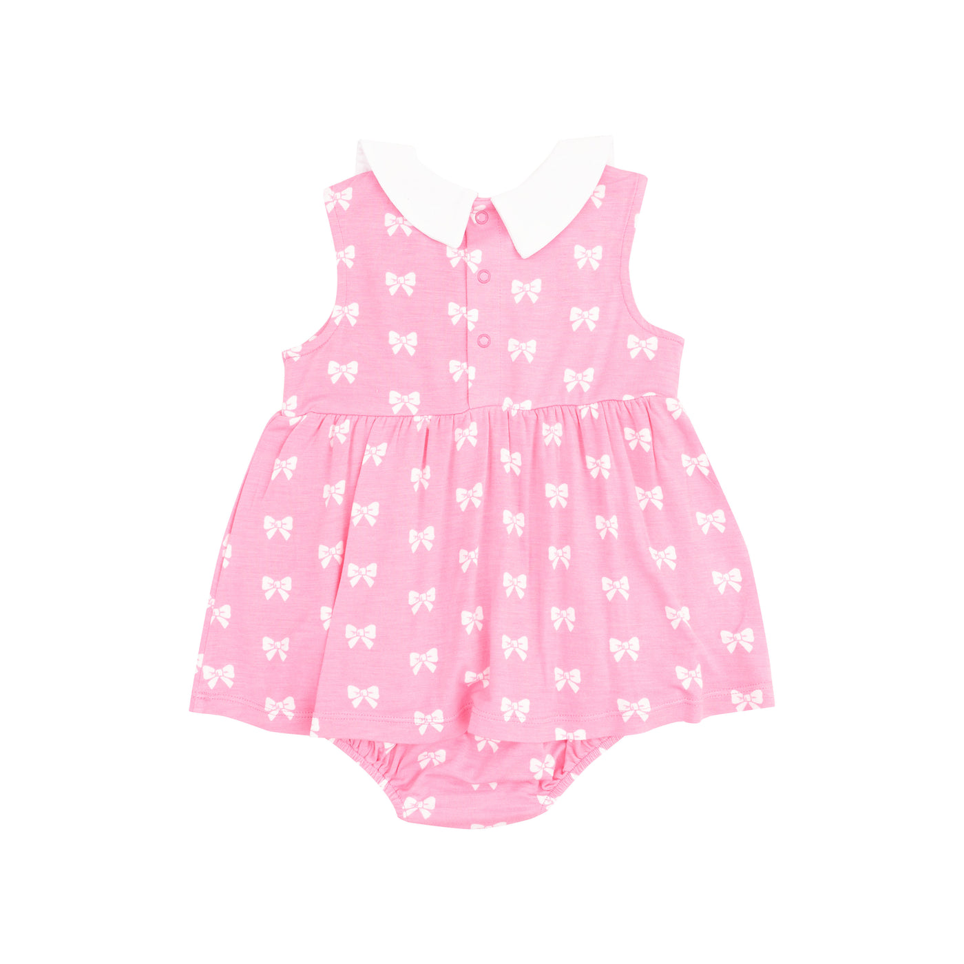 Peter Pan Collar Bubble with Skirt - Pink Bows