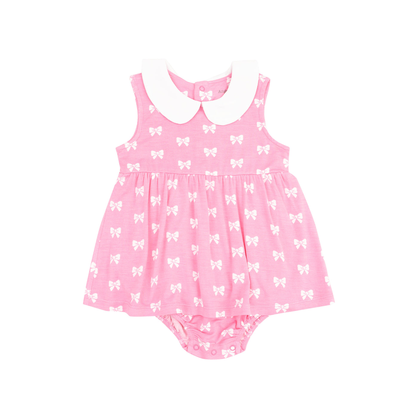 Peter Pan Collar Bubble with Skirt - Pink Bows