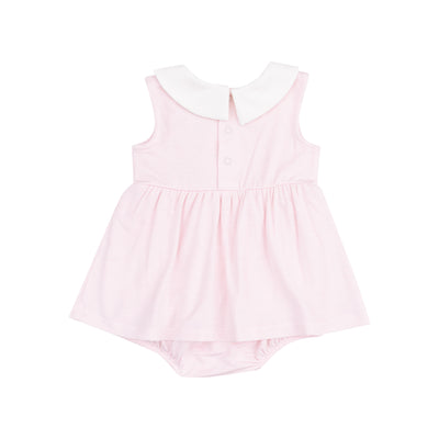 Peter Pan Collar Bubble with Skirt - Stripe Classic Pink