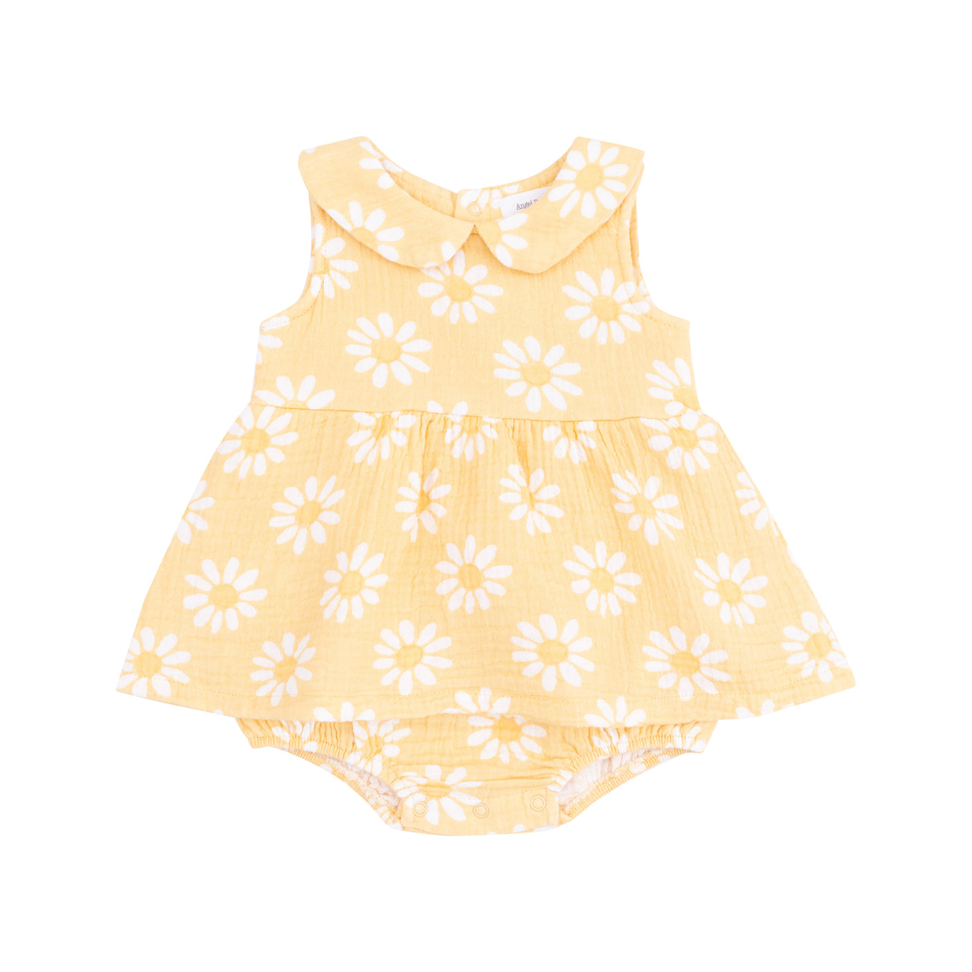 Peter Pan Collar Bubble with Skirt - Yellow Mod Daisy