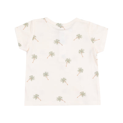 Henley with Pocket + Muslin Short - Palm Trees