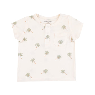 Henley with Pocket + Muslin Short - Palm Trees