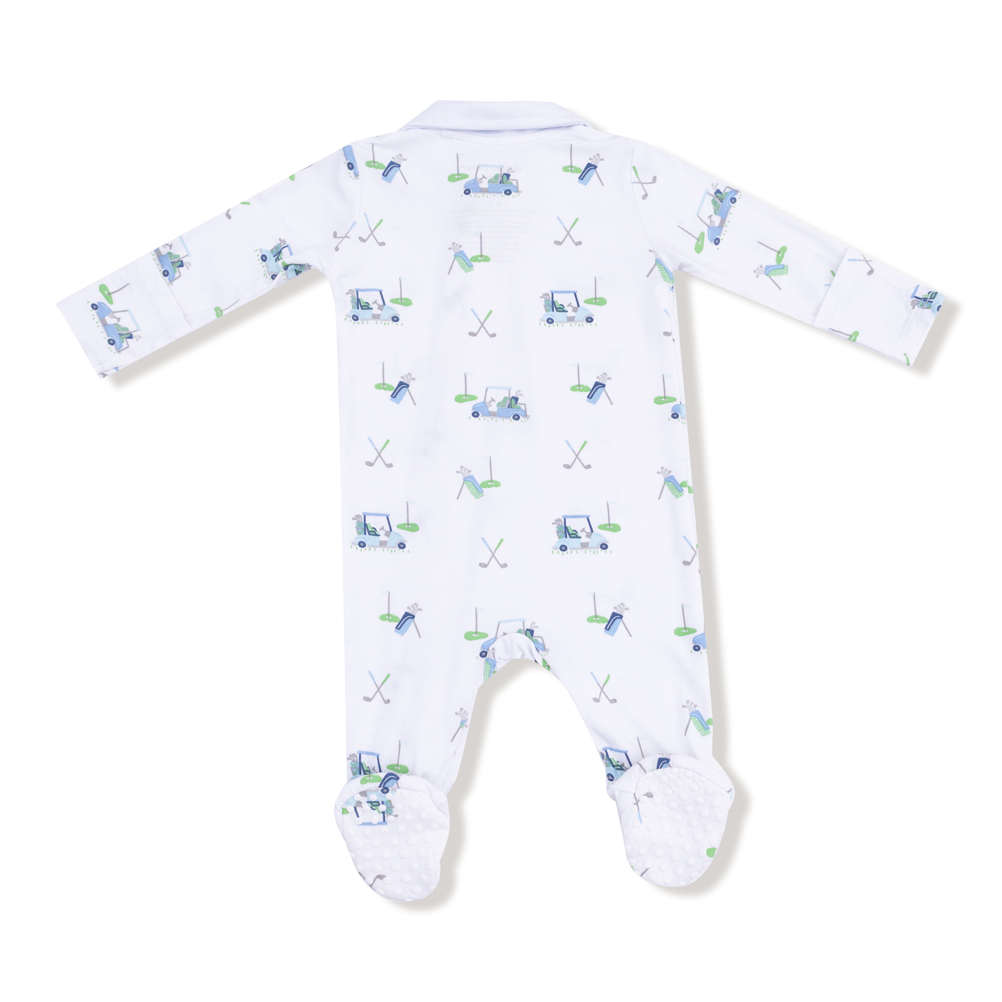 Polo 2 Way Zipper Footie in our  Baby Golf Carts - Blue print from Angel Dear