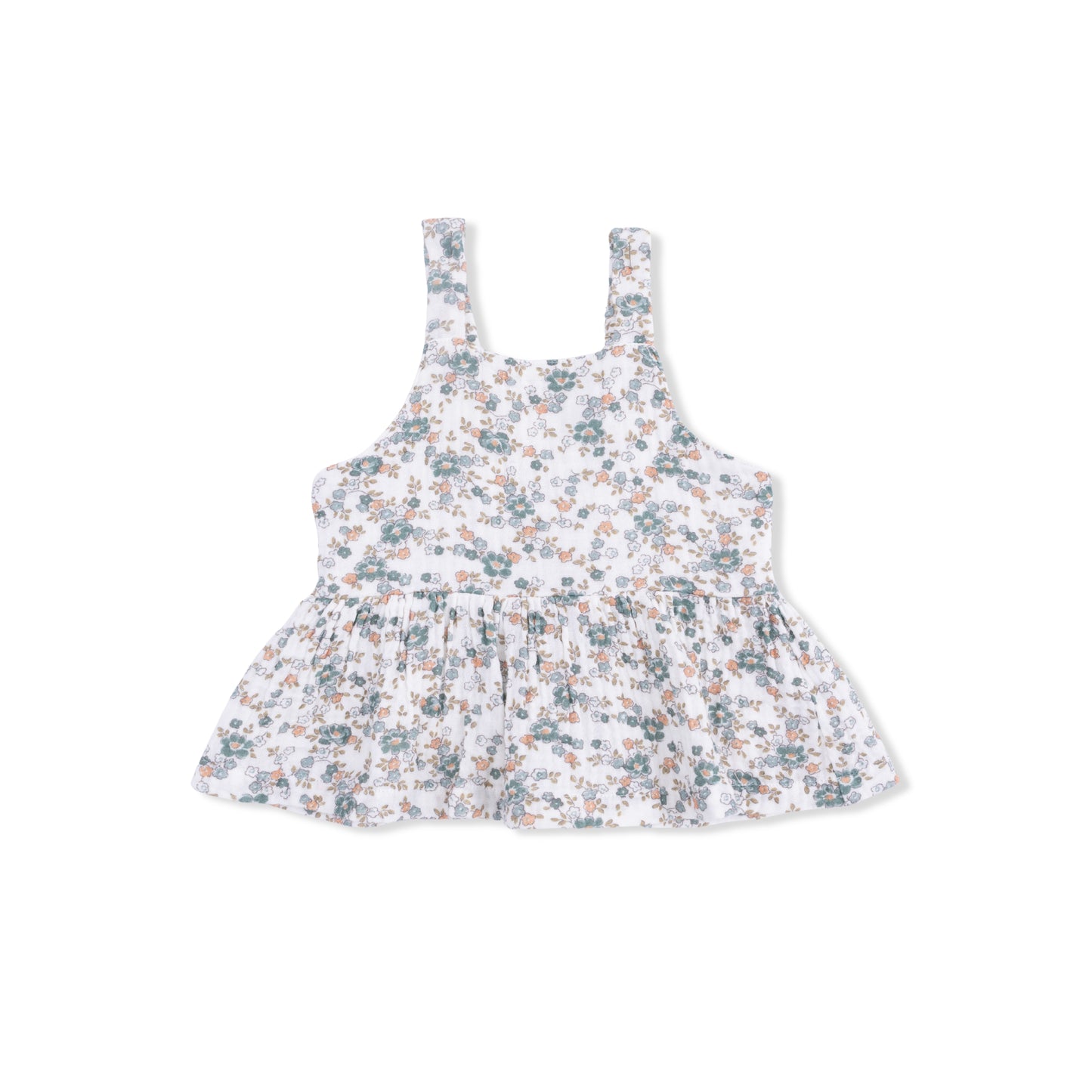 Camille Floral - Peplum Tank with Smocked Waist Pant-Angel Dear