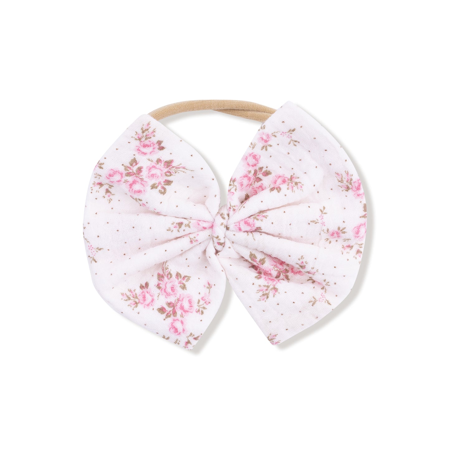 Big Bow on Soft Headband in our  Belle Rosette Dot print from Angel Dear