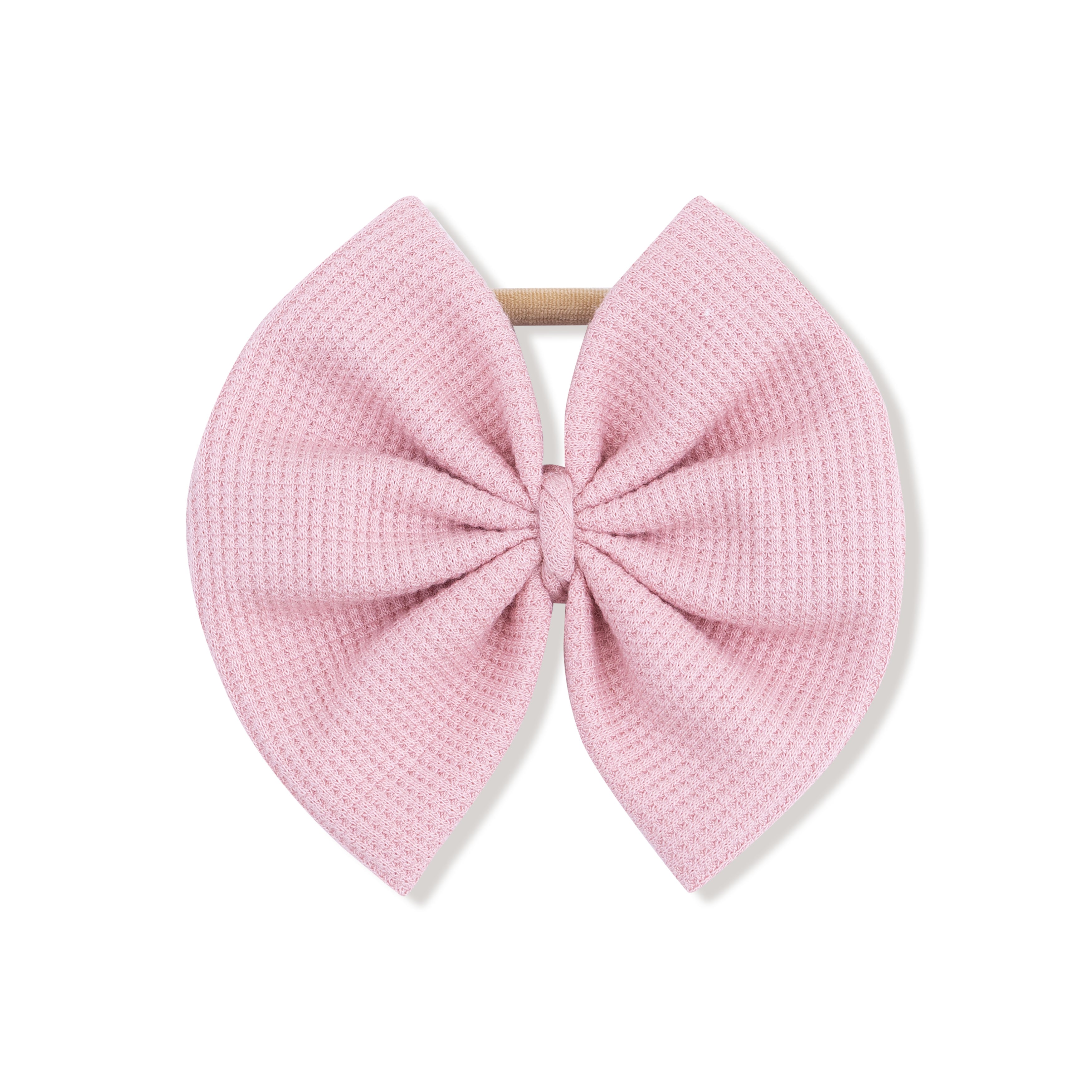 Big Bow on Soft Headband in our Cameo Pink print from Angel Dear