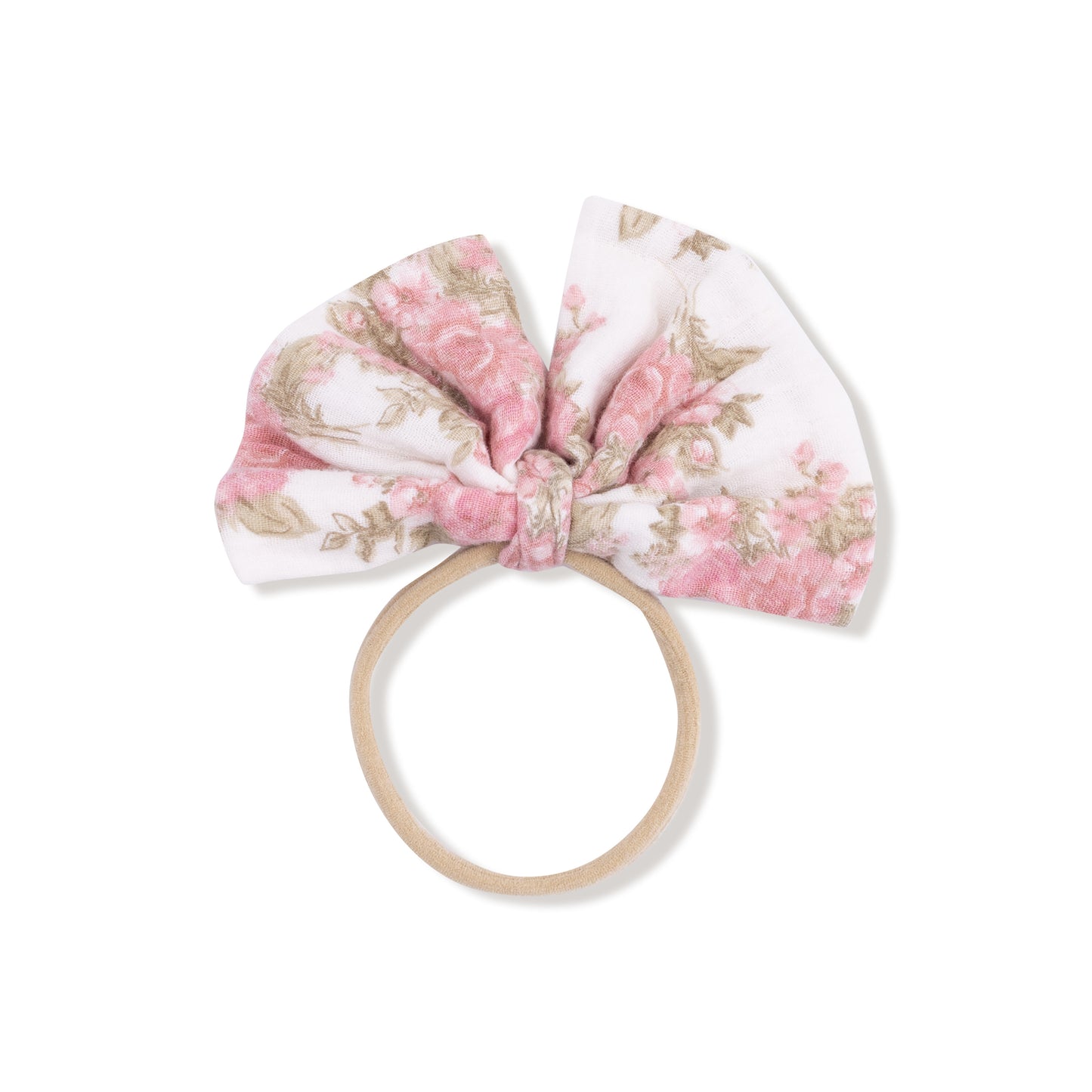 Big Bow on Soft Headband in our  Heirloom Bouquets print from Angel Dear