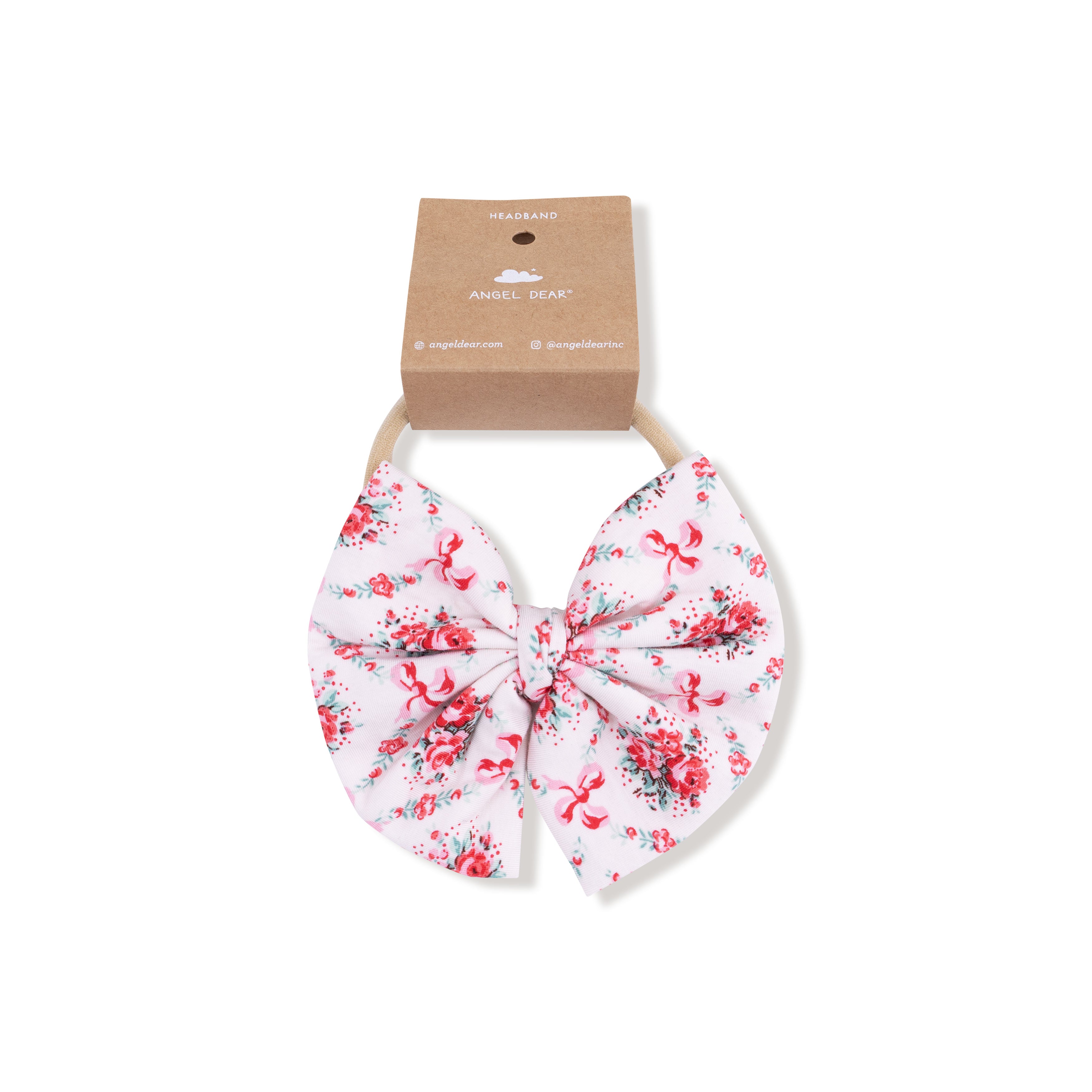 Big Bow on Soft Headband in our  Rose Bow Lattice print from Angel Dear