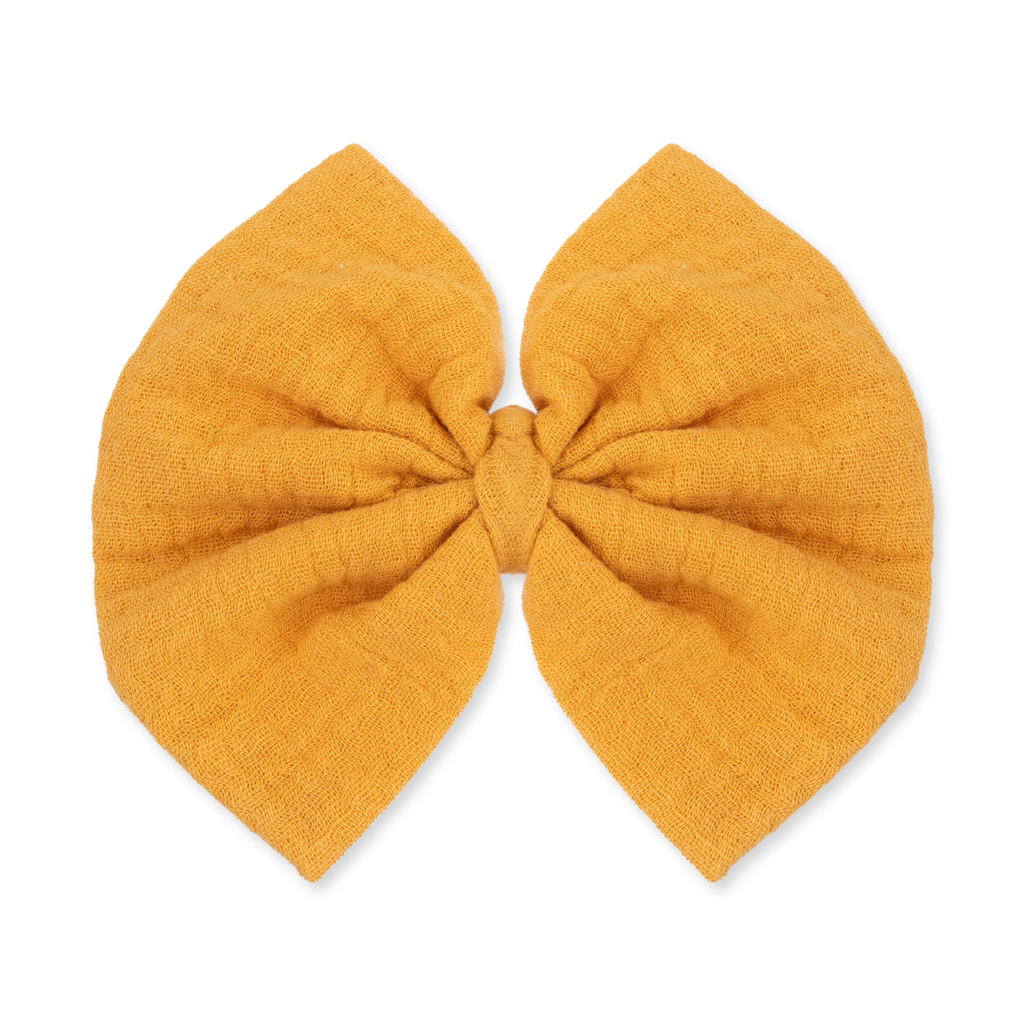 Solid Muslin Sunflower - Bow on Headband