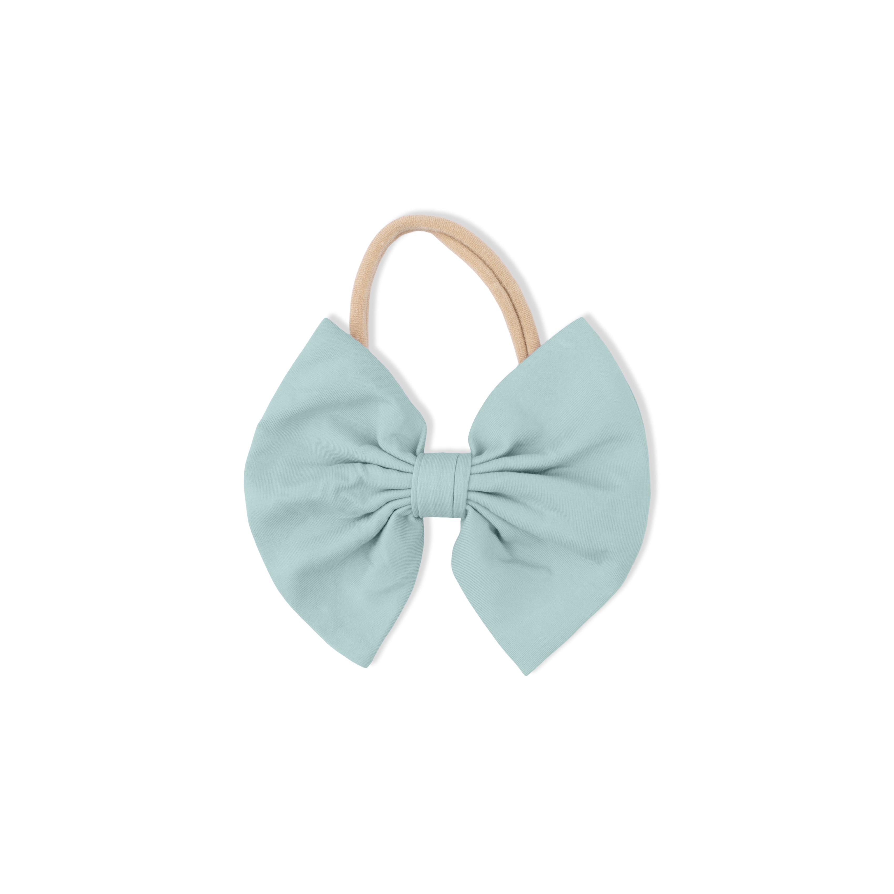 Solid Misty Blue - Bow on Headband