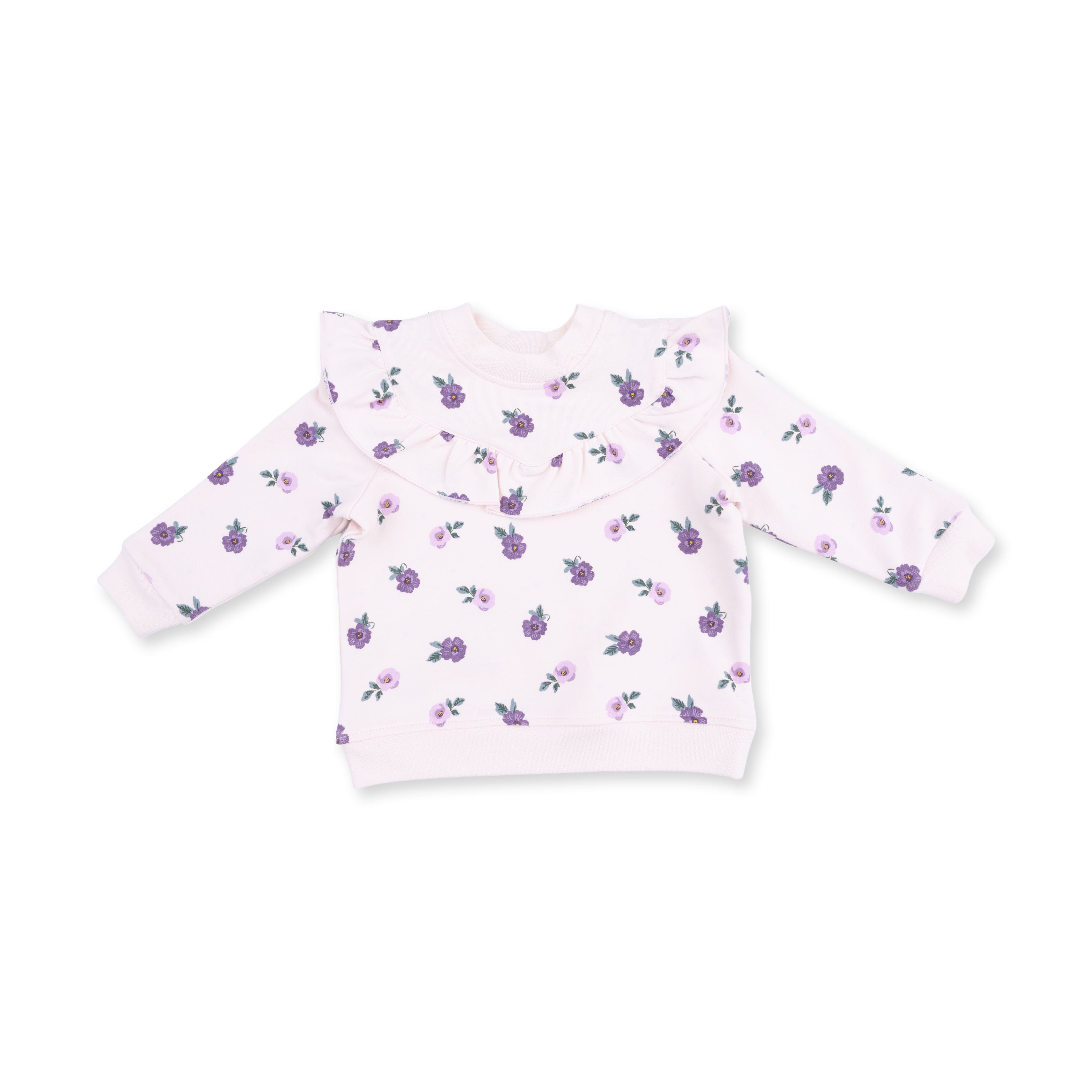 Violetta Floral - V-Ruffle Sweatshirt